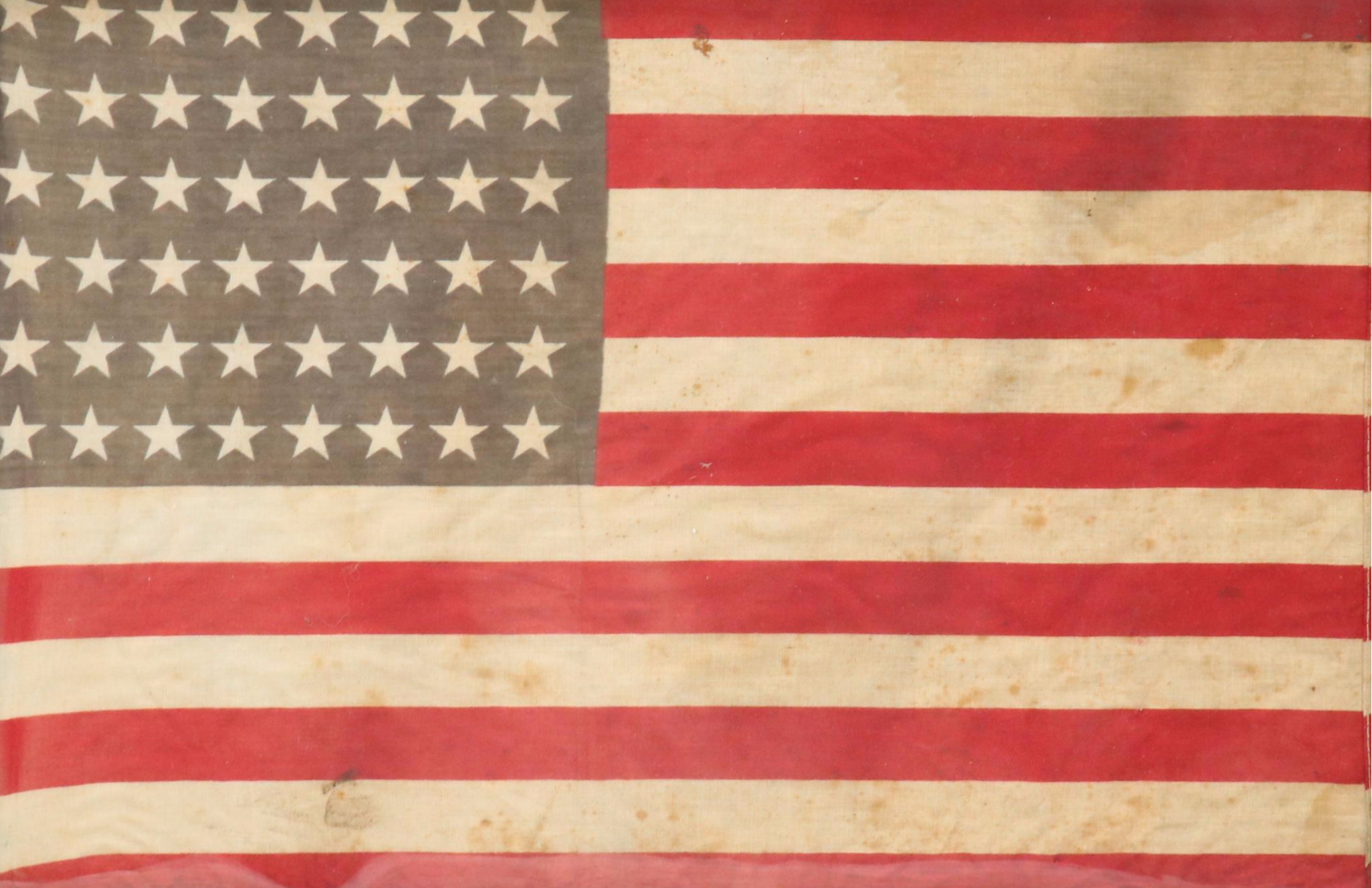 48-Star American Flag in Frame, Early to Mid-20th Century