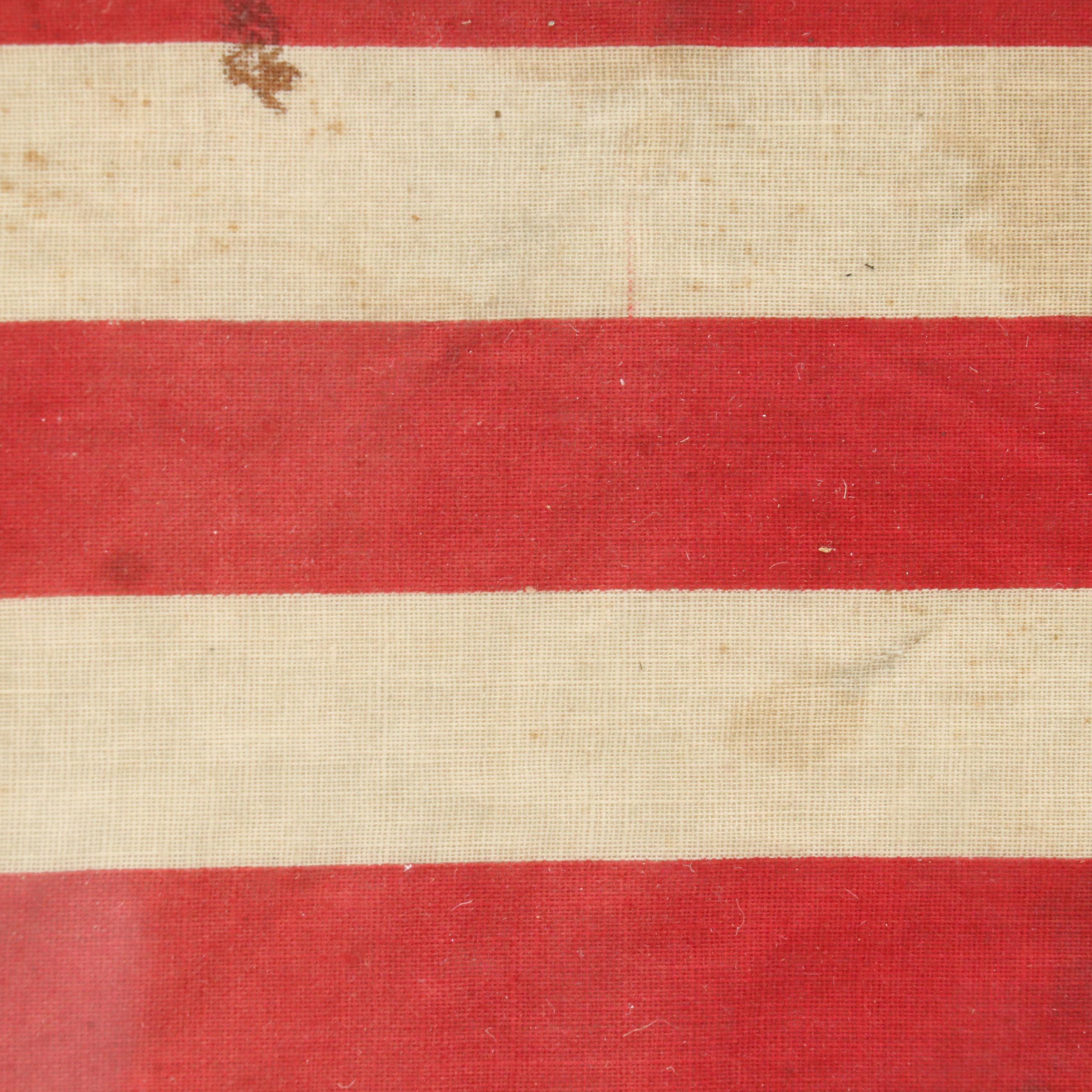 48-Star American Flag in Frame, Early to Mid-20th Century