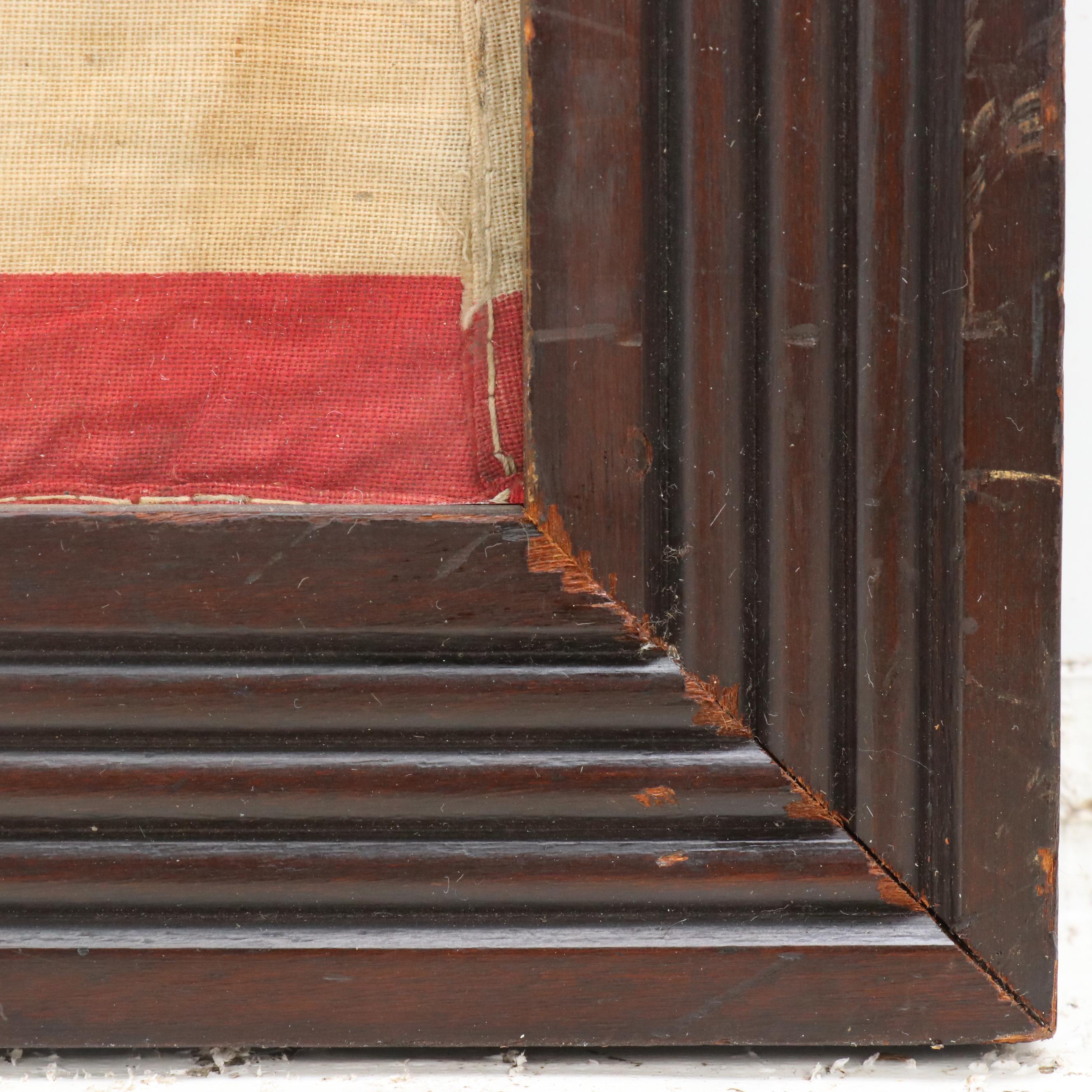 48-Star American Flag in Frame, Early to Mid-20th Century