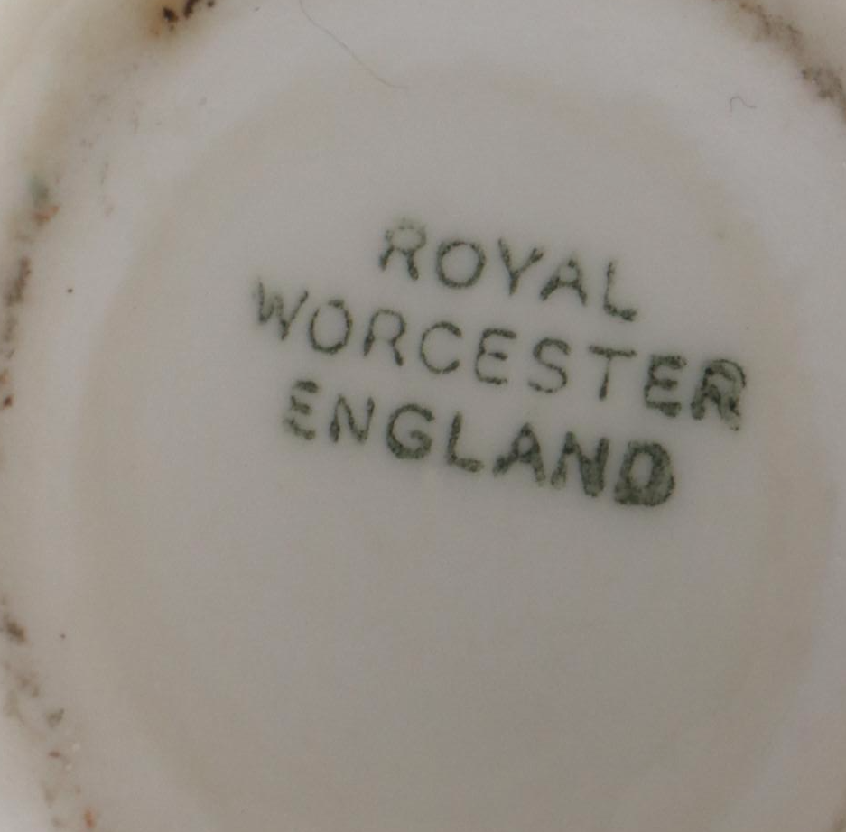 Tiffany for Crown Staffordshire "Evergreen" Cup and Saucer with Egg Coddlers