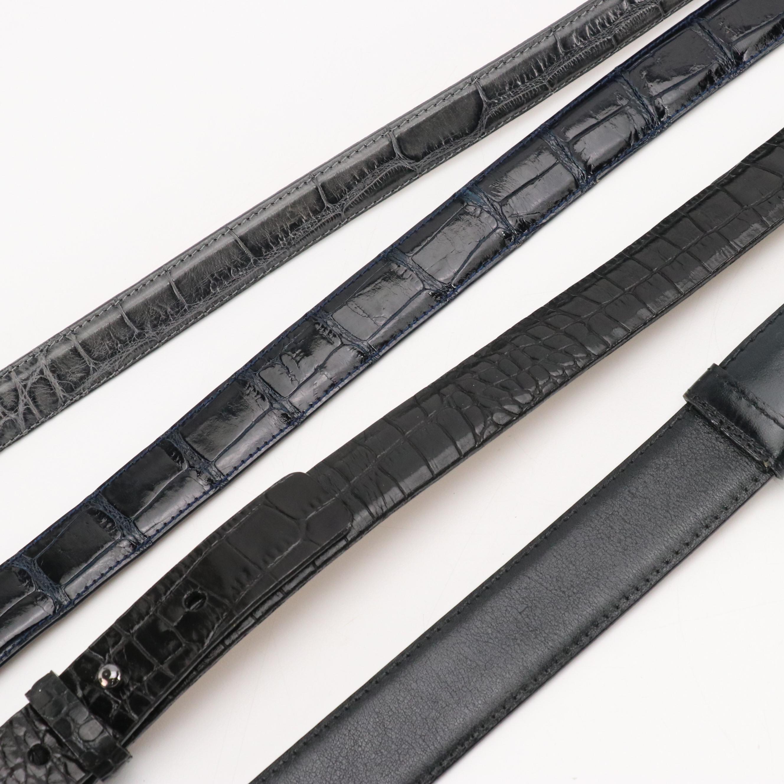 Worth Collection New York Alligator, Crocodile, and Leather Belts