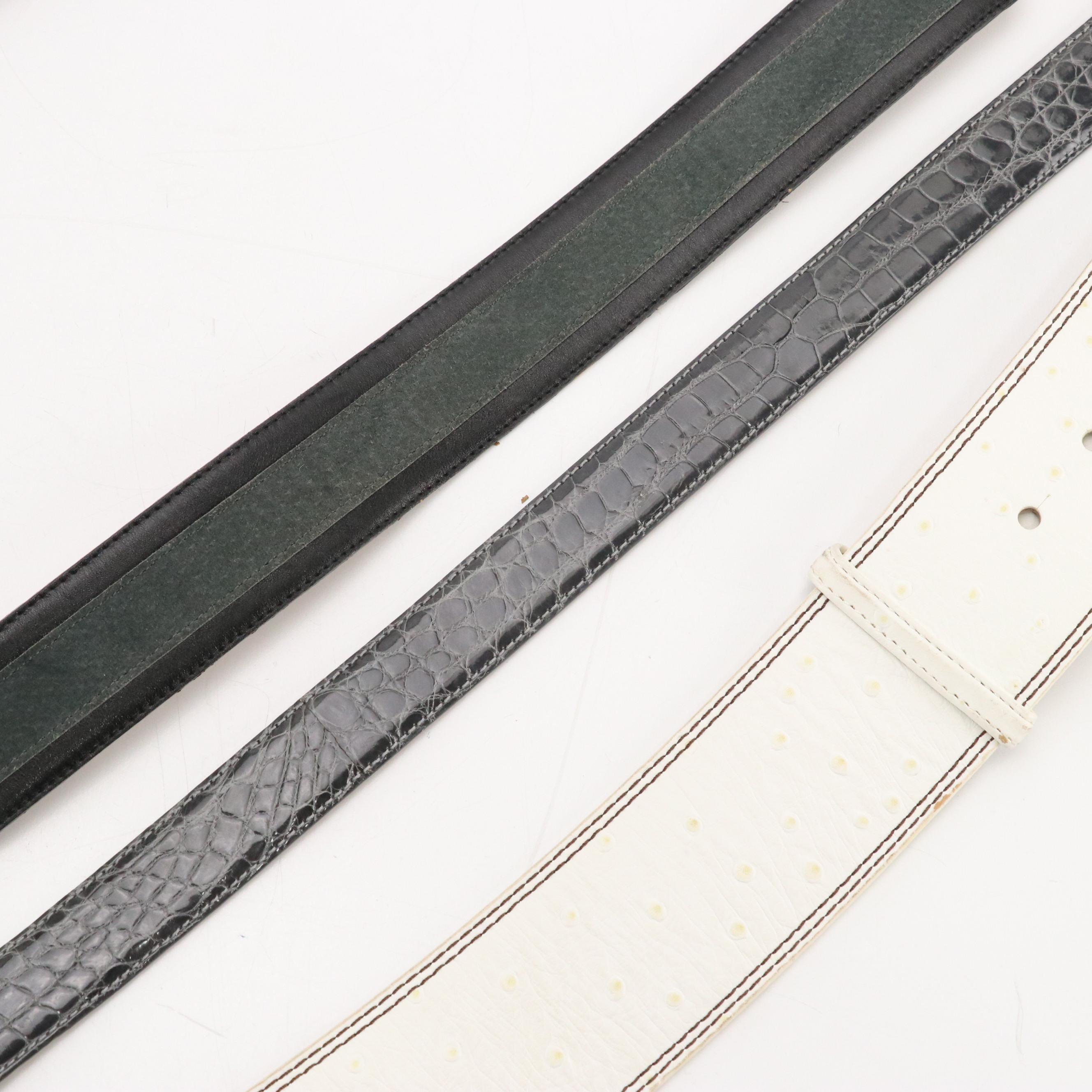 Worth Collection New York Alligator, Crocodile, and Leather Belts