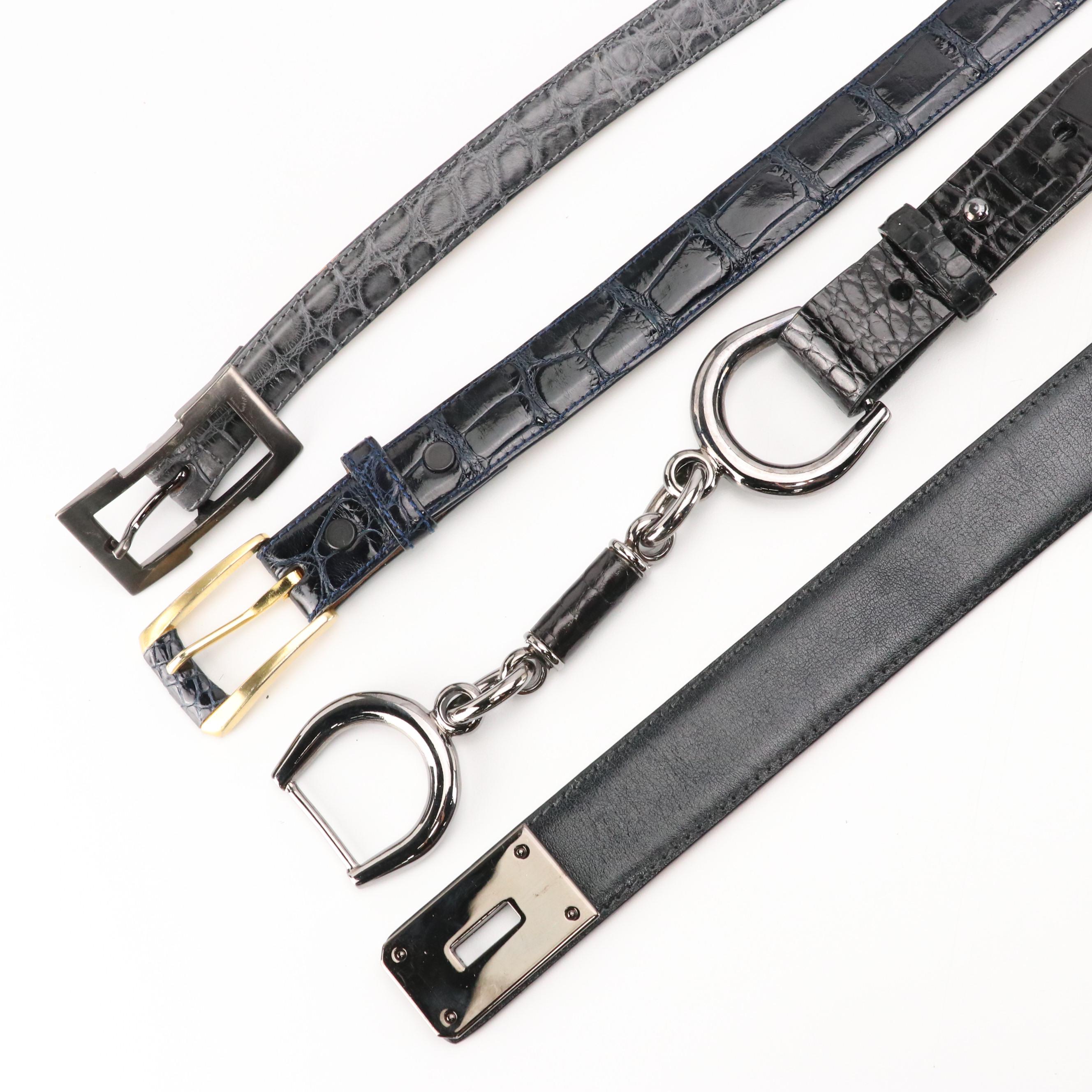Worth Collection New York Alligator, Crocodile, and Leather Belts