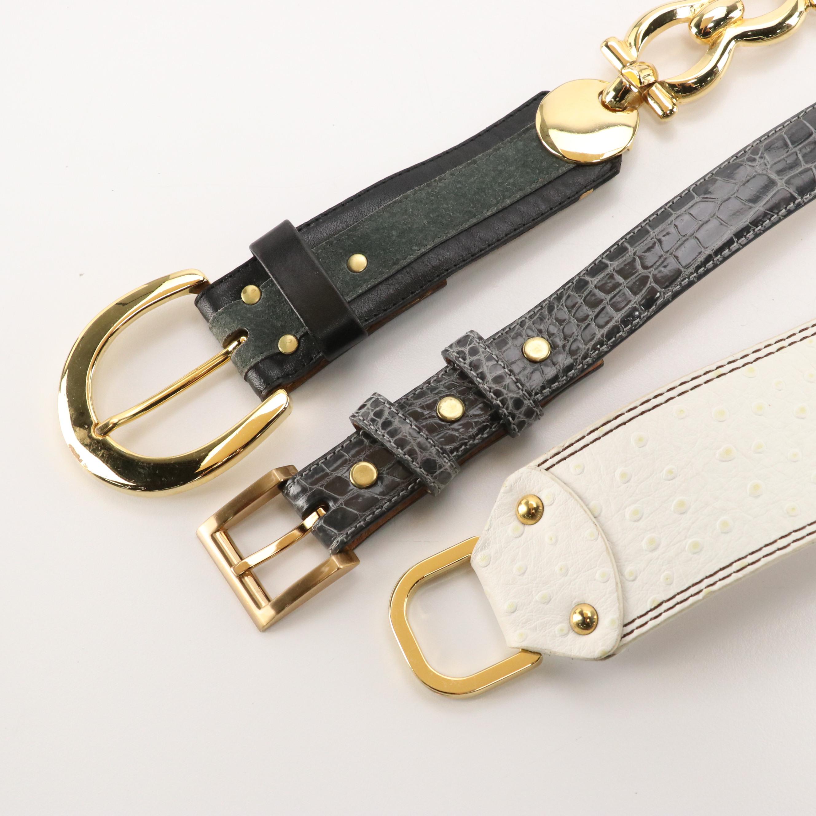 Worth Collection New York Alligator, Crocodile, and Leather Belts