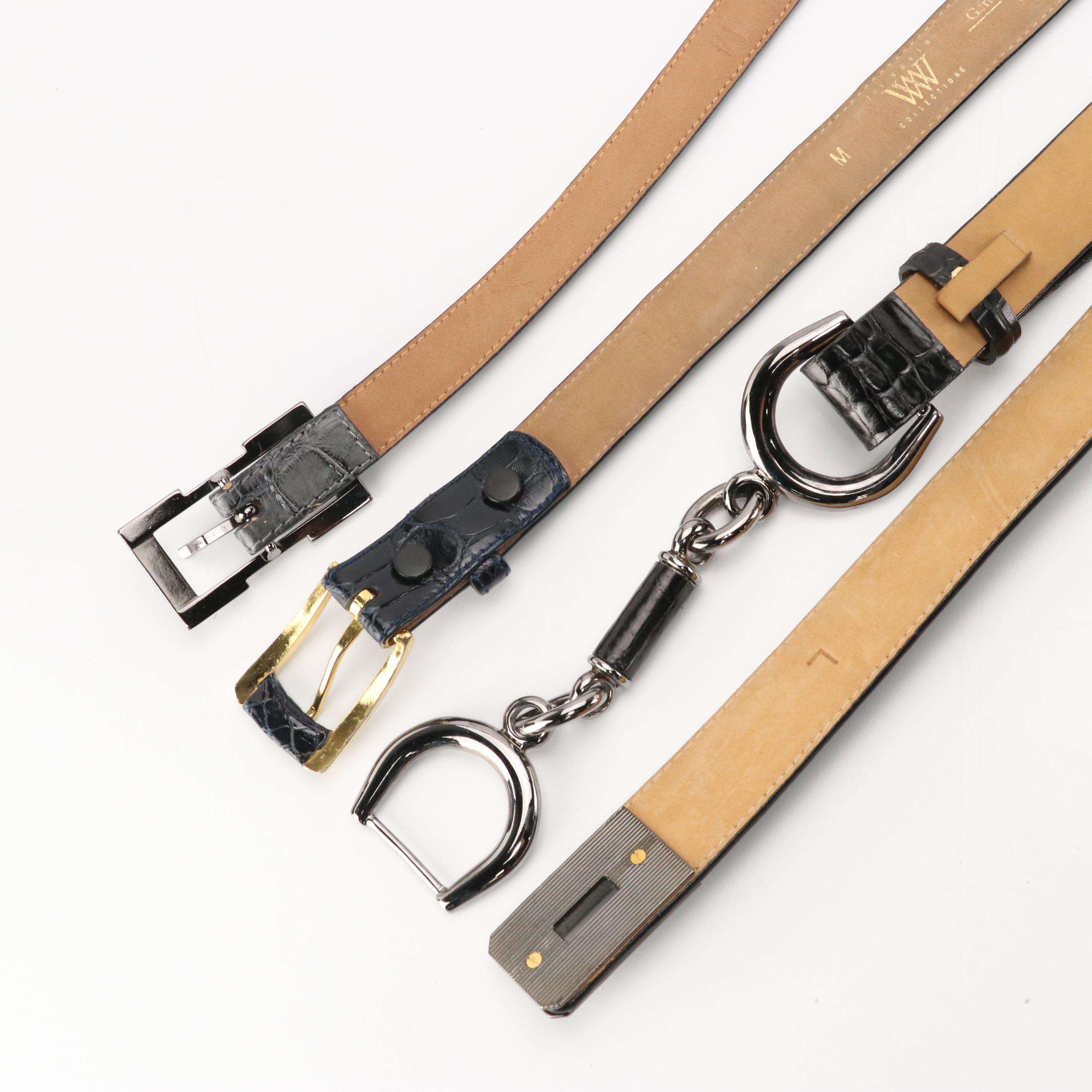 Worth Collection New York Alligator, Crocodile, and Leather Belts