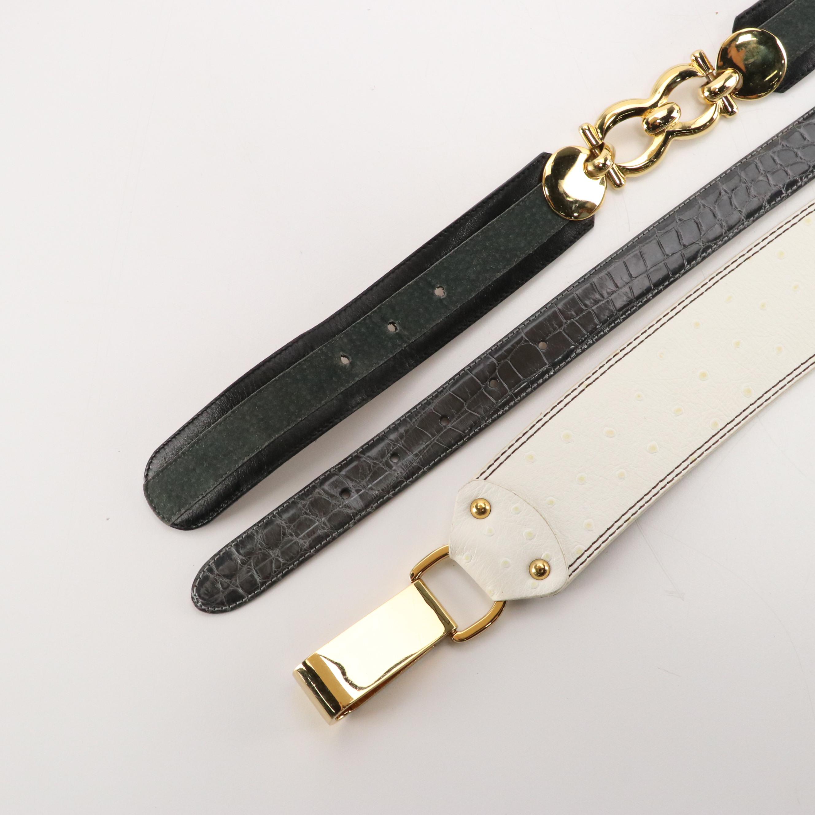 Worth Collection New York Alligator, Crocodile, and Leather Belts