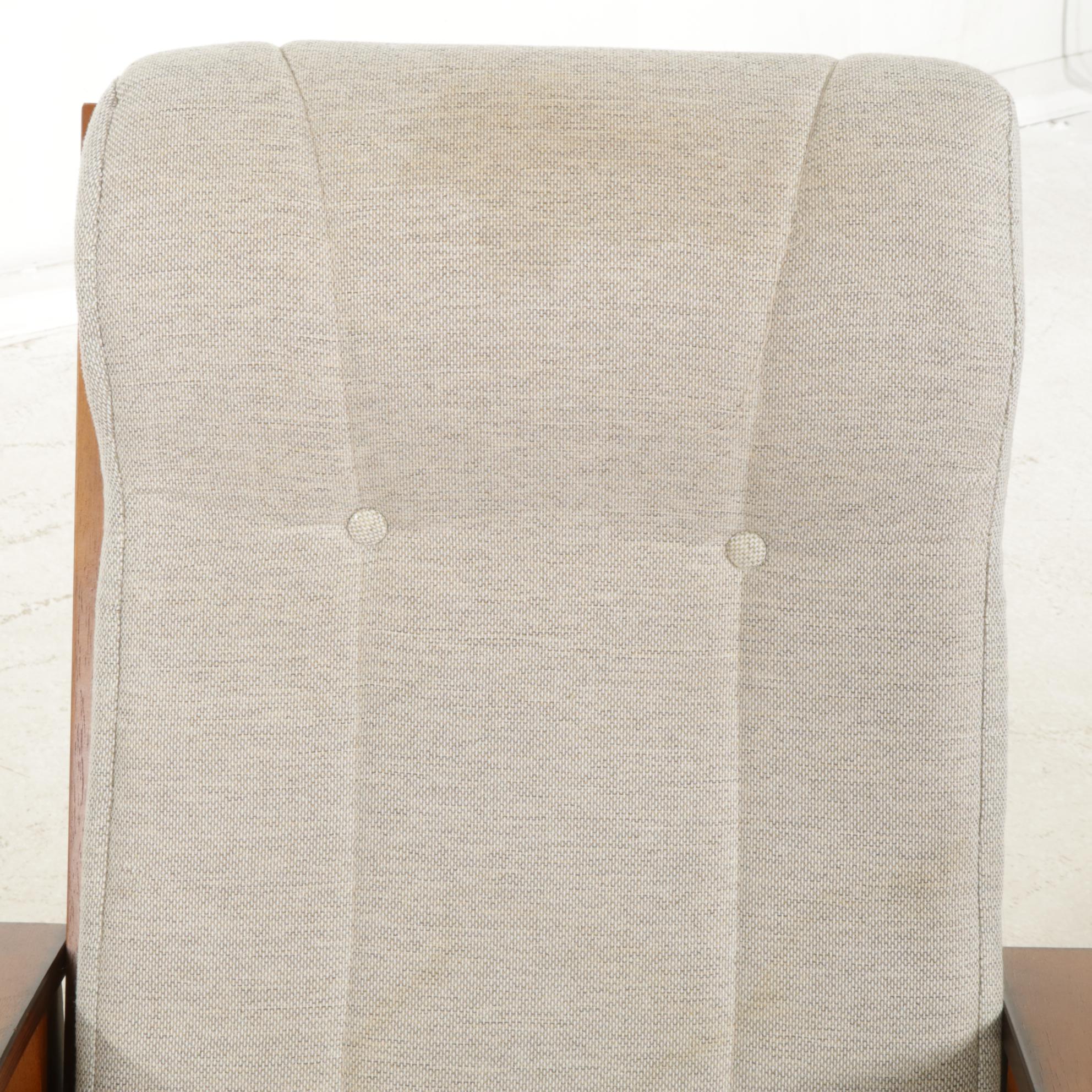 Mission Style Wood Stationary Rocker and Footstool