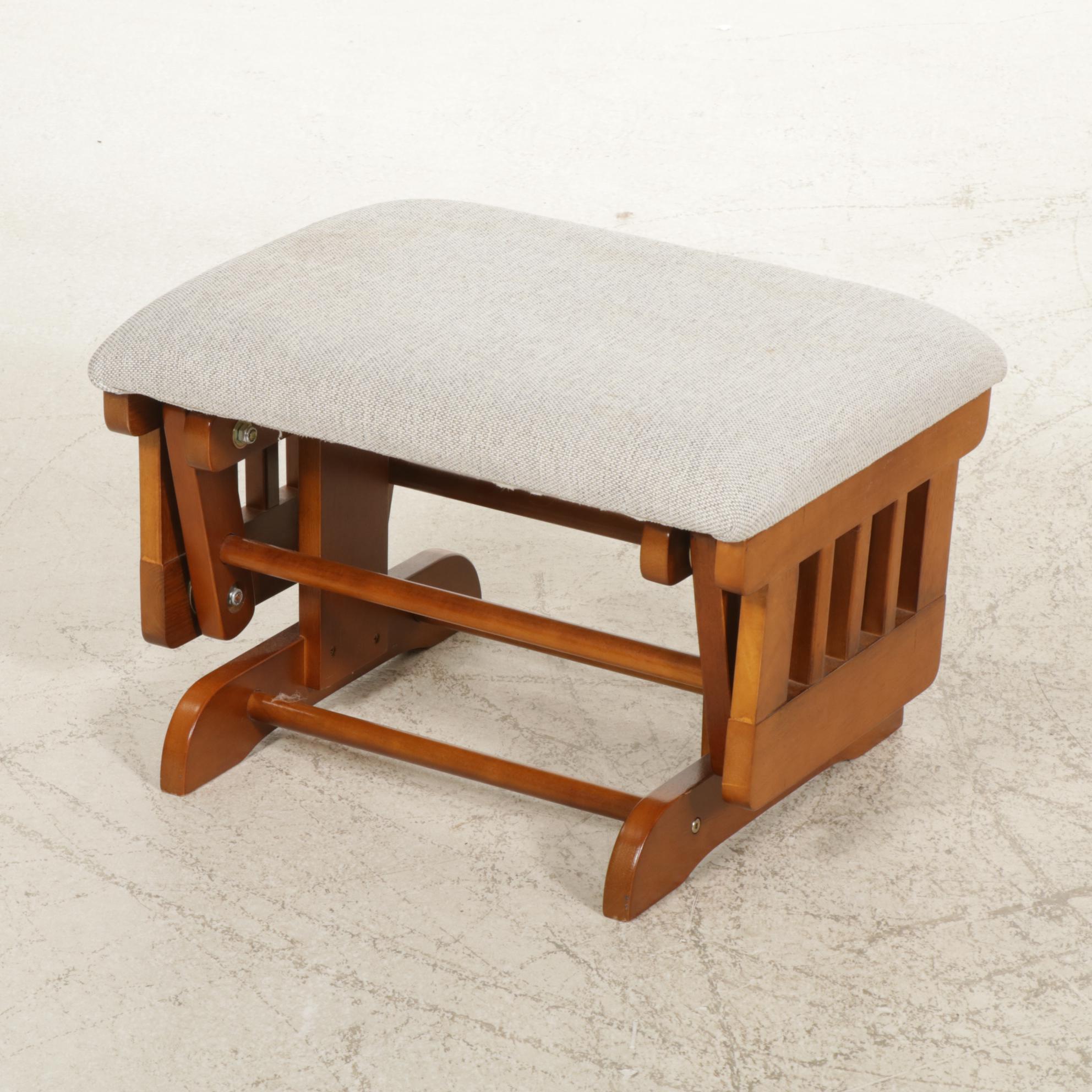 Mission Style Wood Stationary Rocker and Footstool