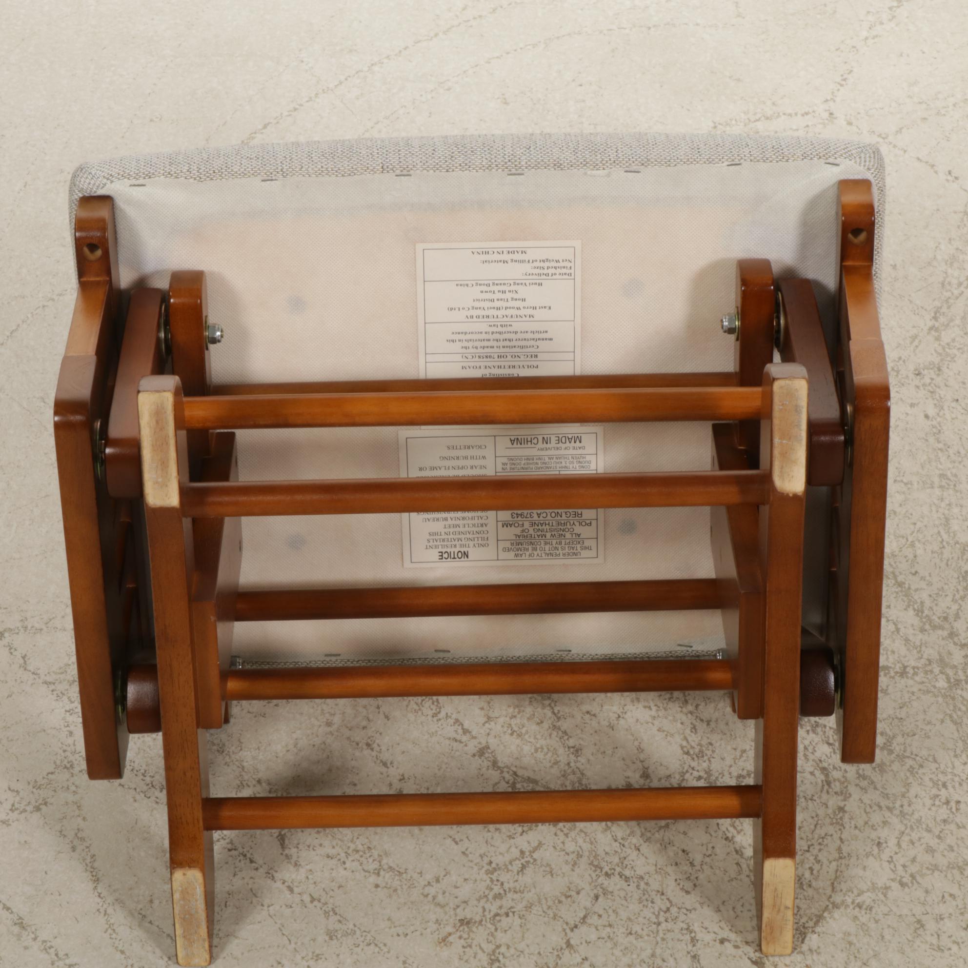 Mission Style Wood Stationary Rocker and Footstool