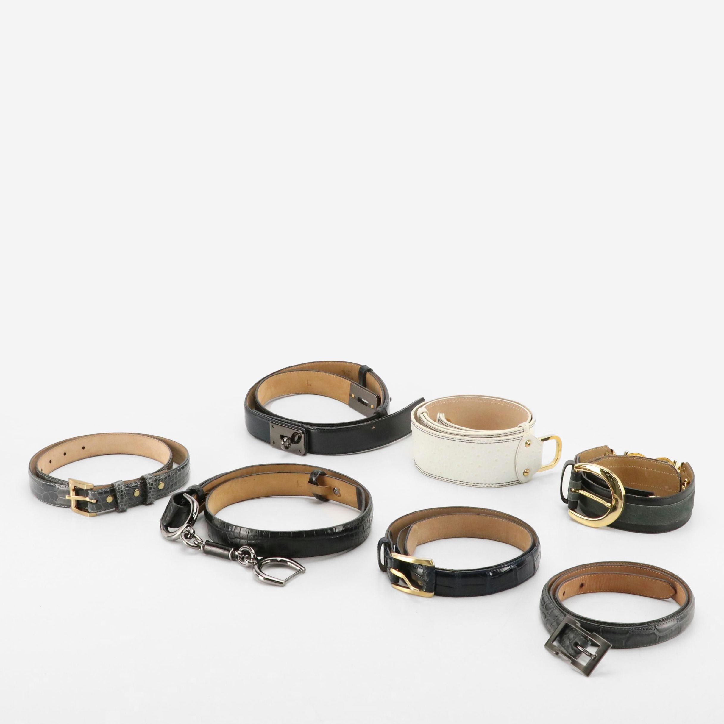 Worth Collection New York Alligator, Crocodile, and Leather Belts