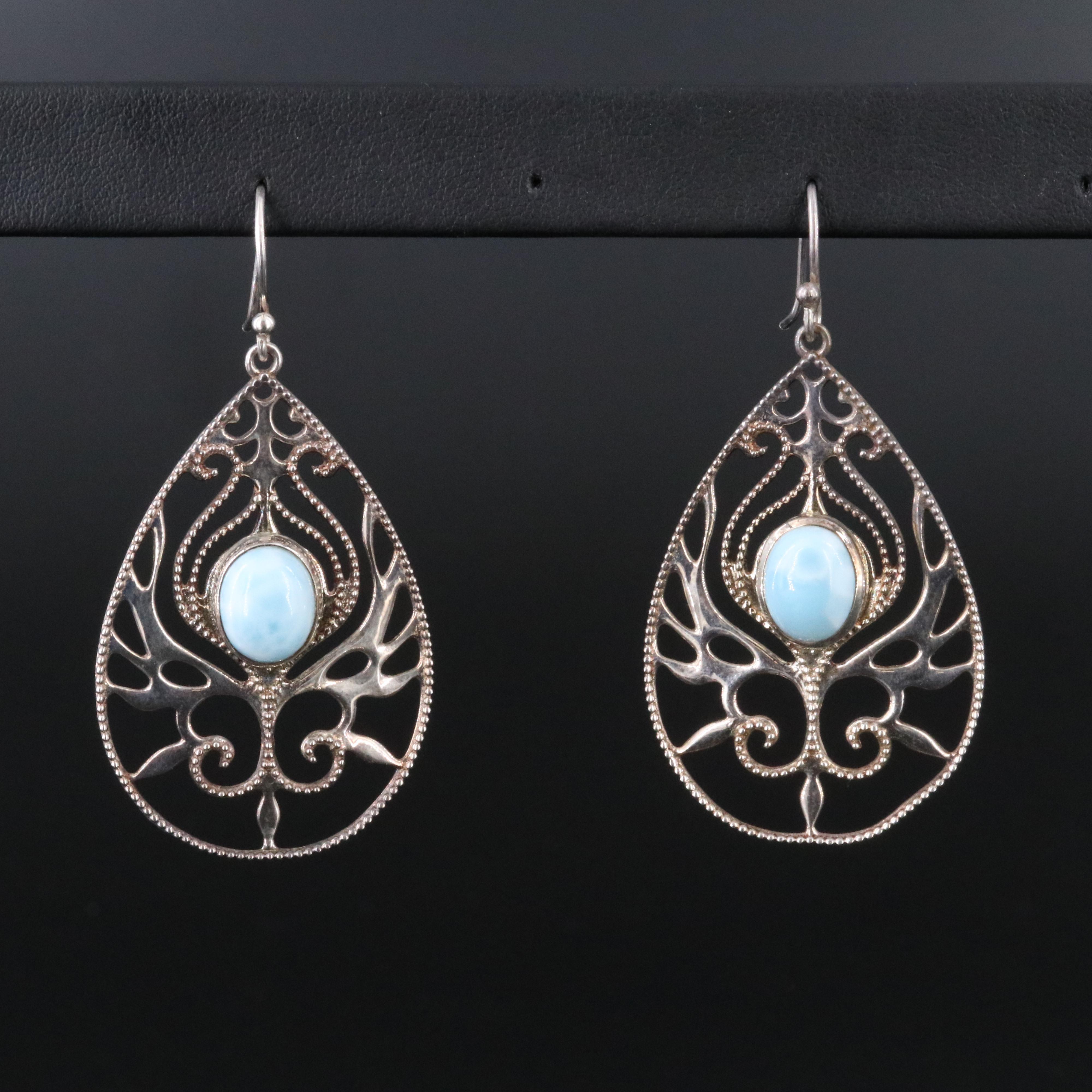 Sterling Larimar Earrings