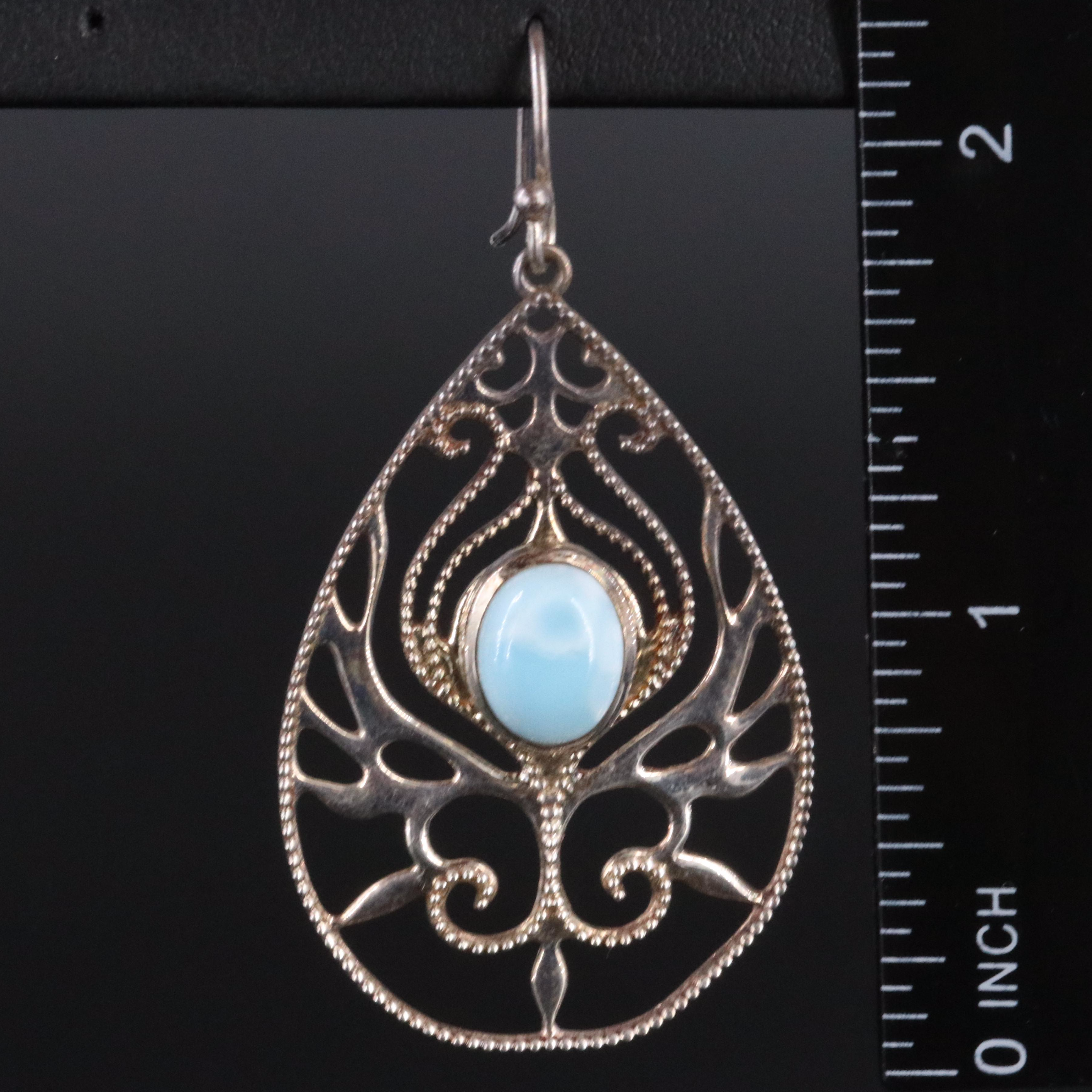 Sterling Larimar Earrings