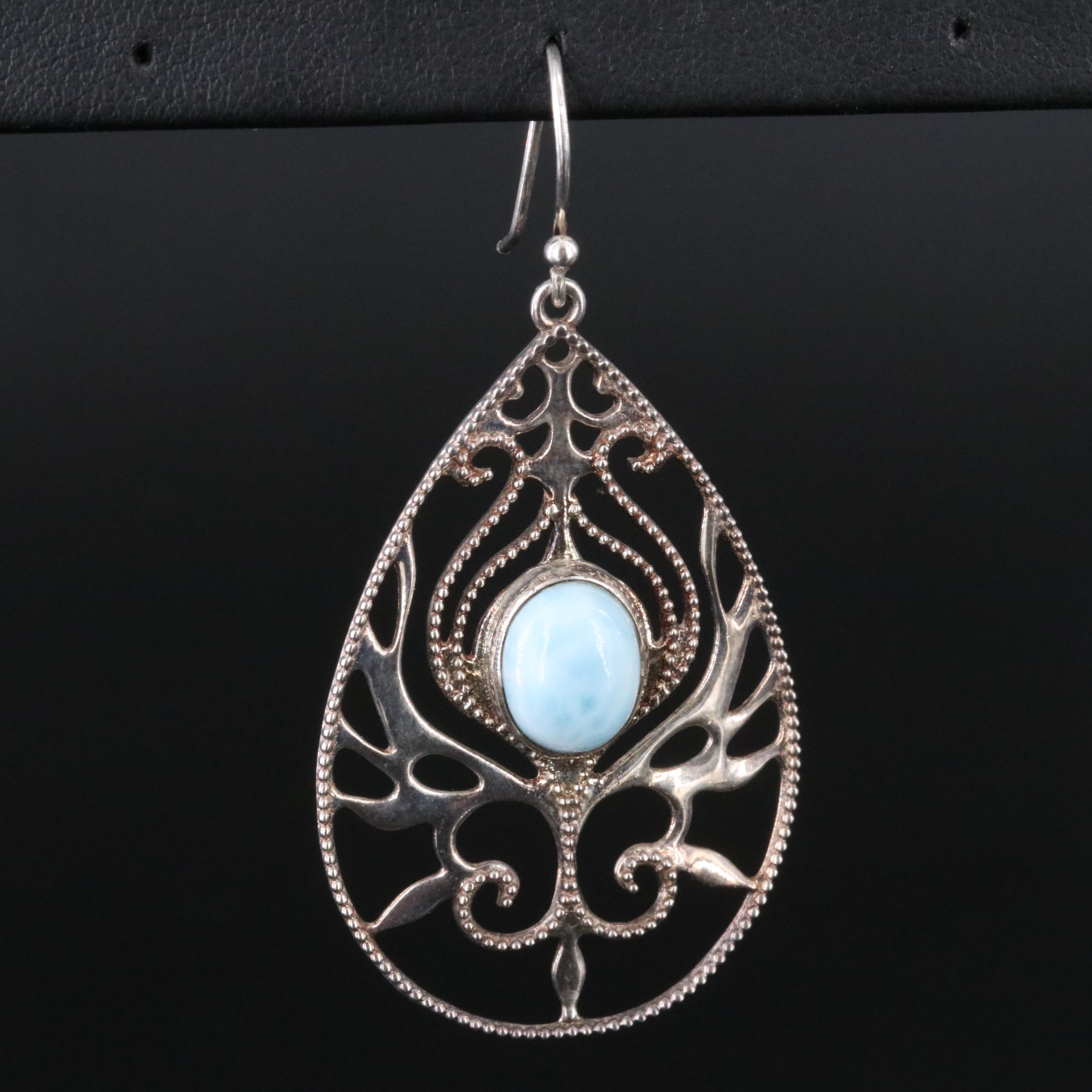 Sterling Larimar Earrings