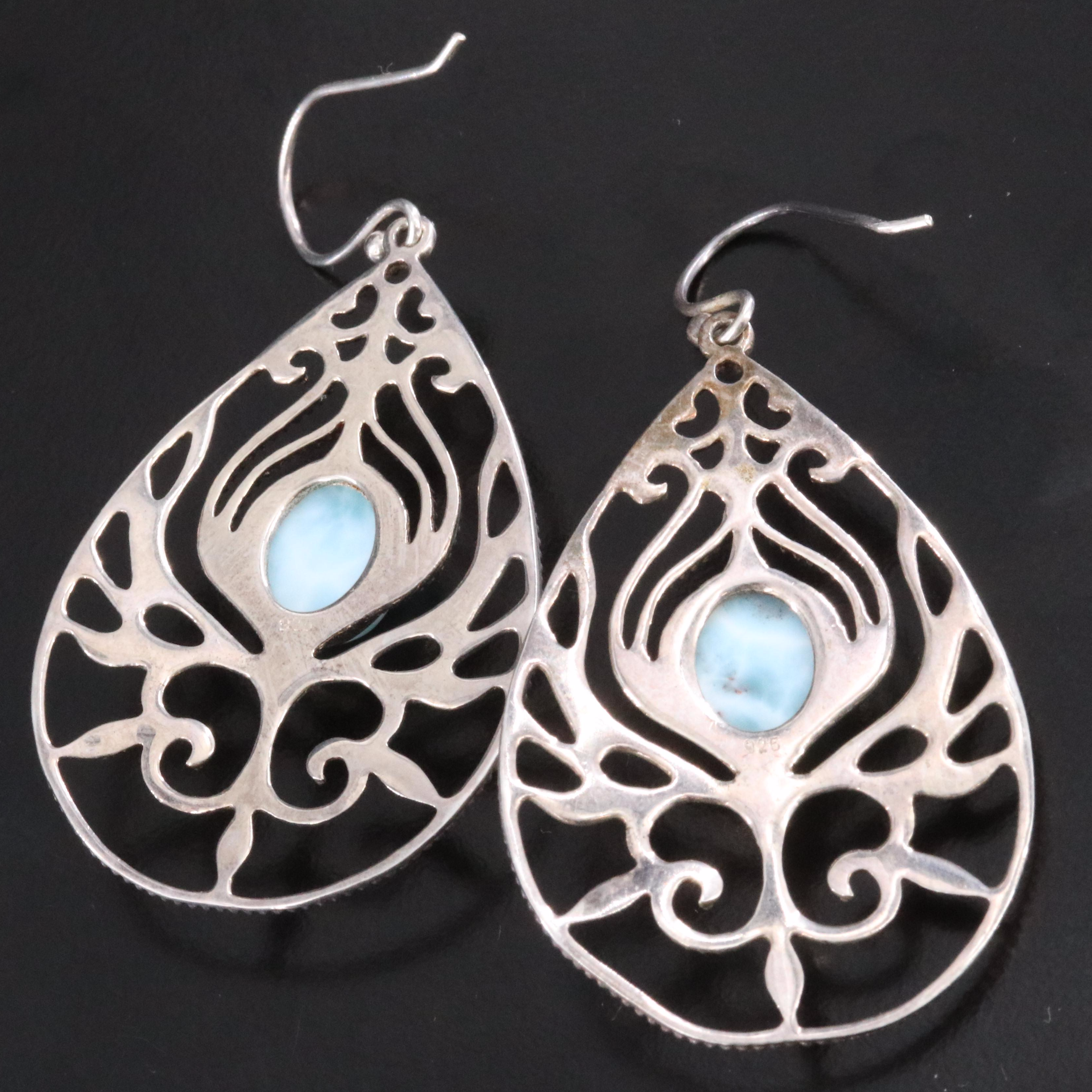 Sterling Larimar Earrings