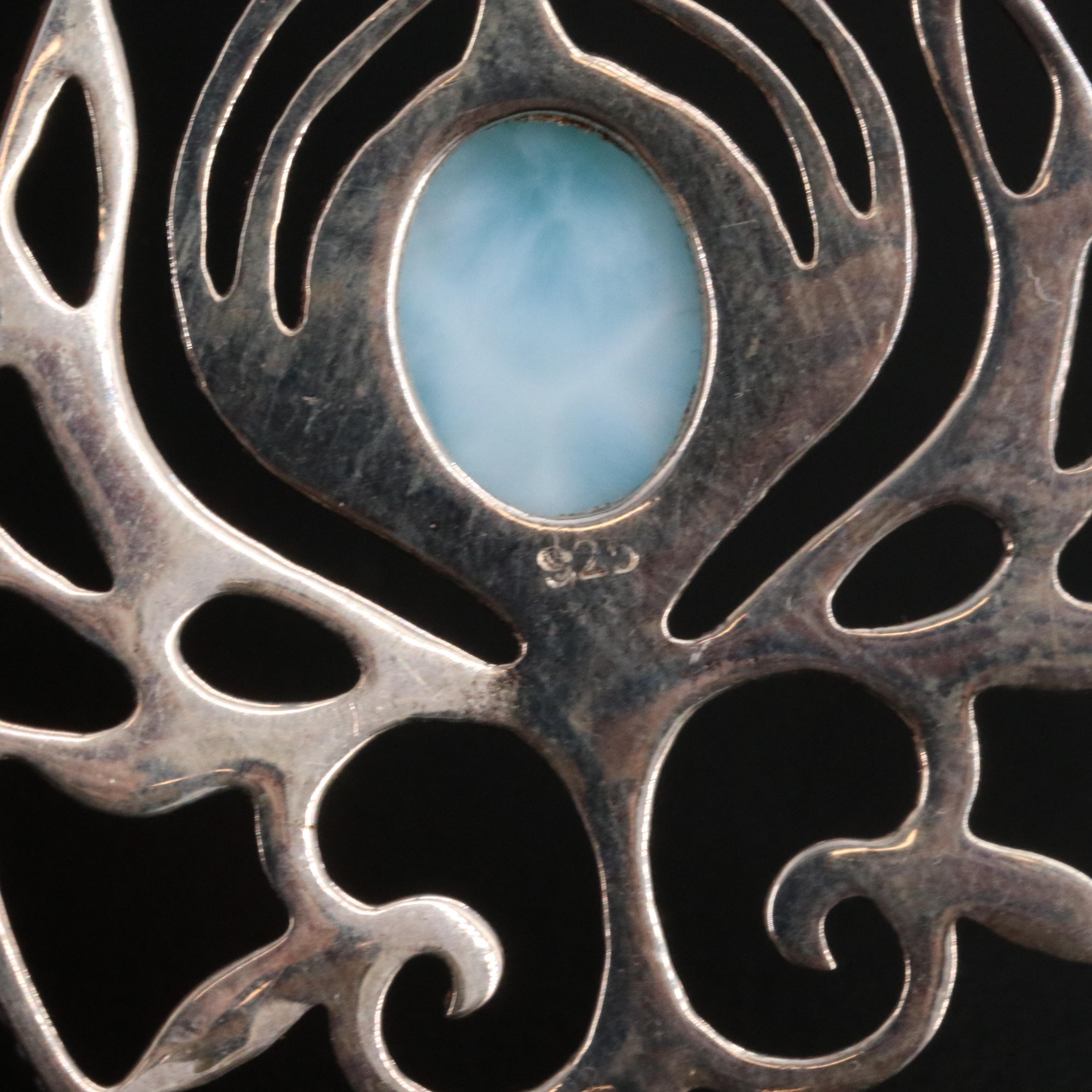 Sterling Larimar Earrings