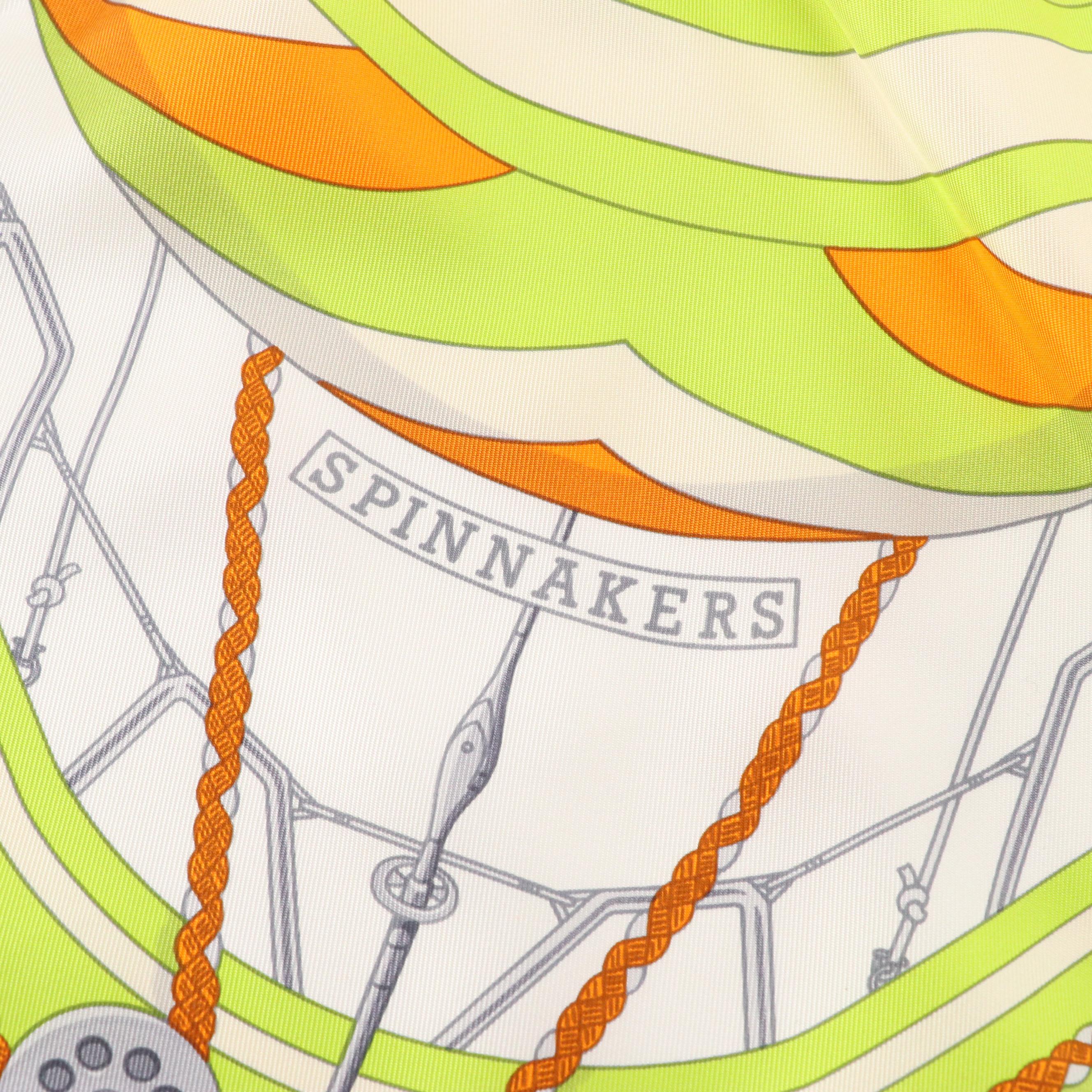 Hermès "Spinnakers" Scarf 90 in Silk Twill with Box