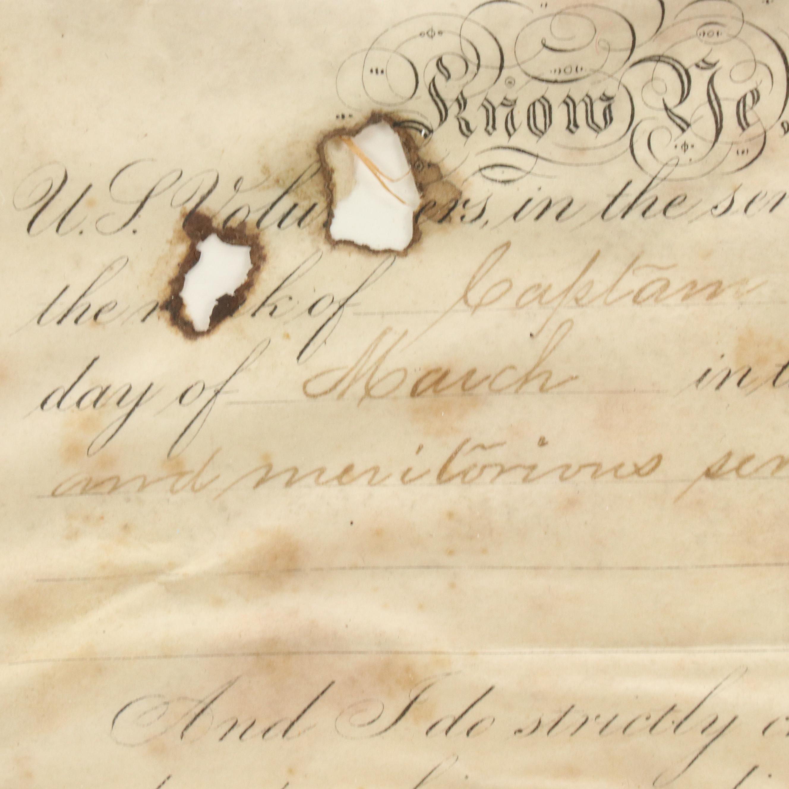 Post-American Civil War Era Military Document, 1866