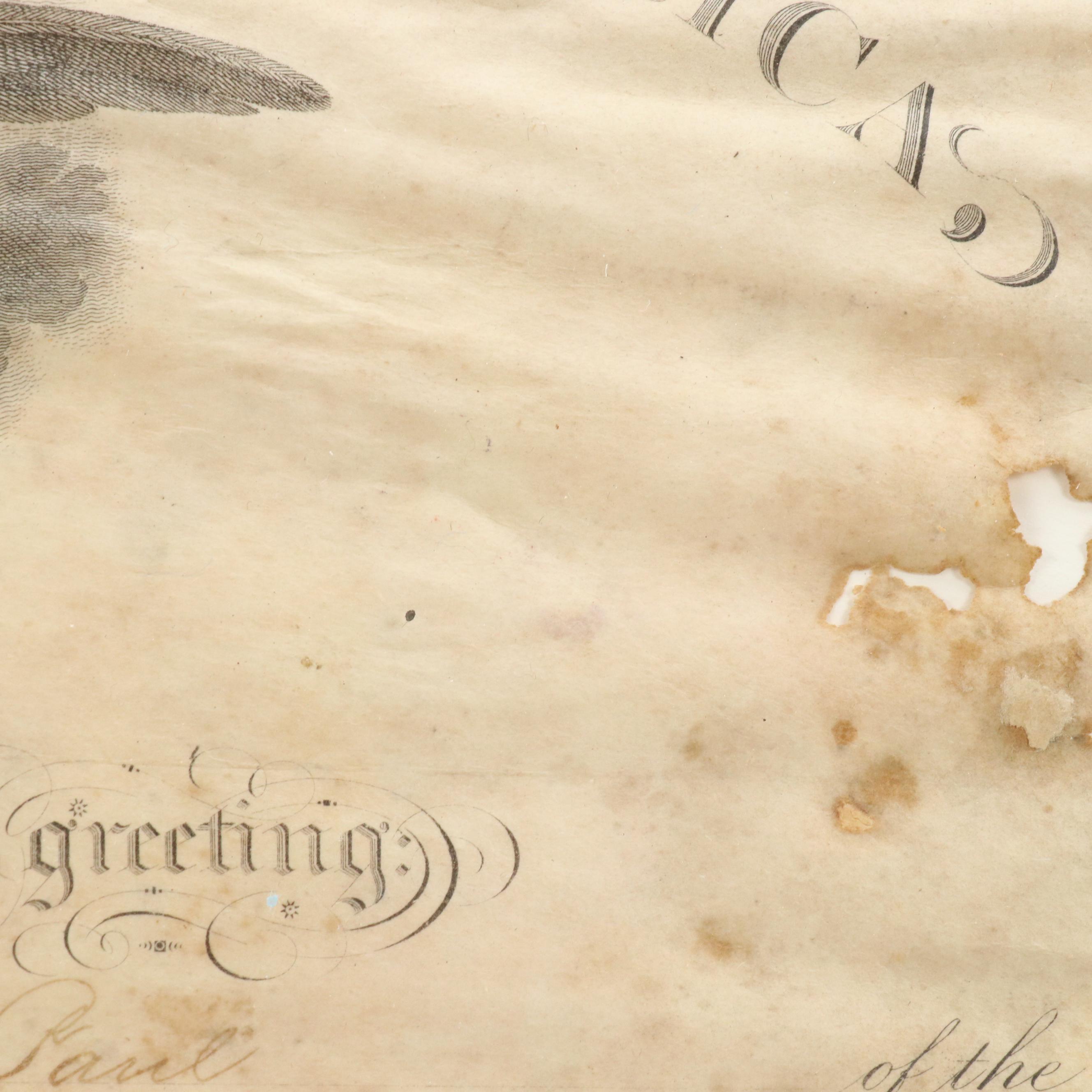 Post-American Civil War Era Military Document, 1866