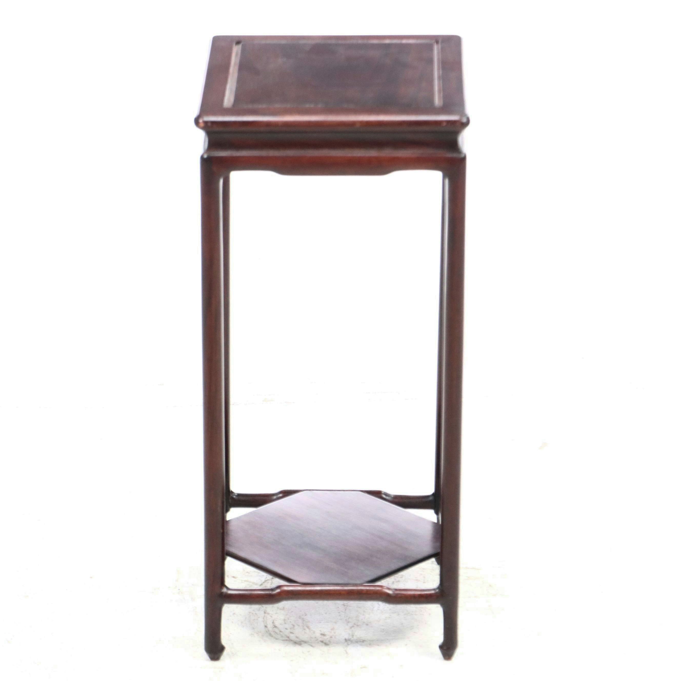 Chinese Style Mahogany Plant Stand, Late 20th Century
