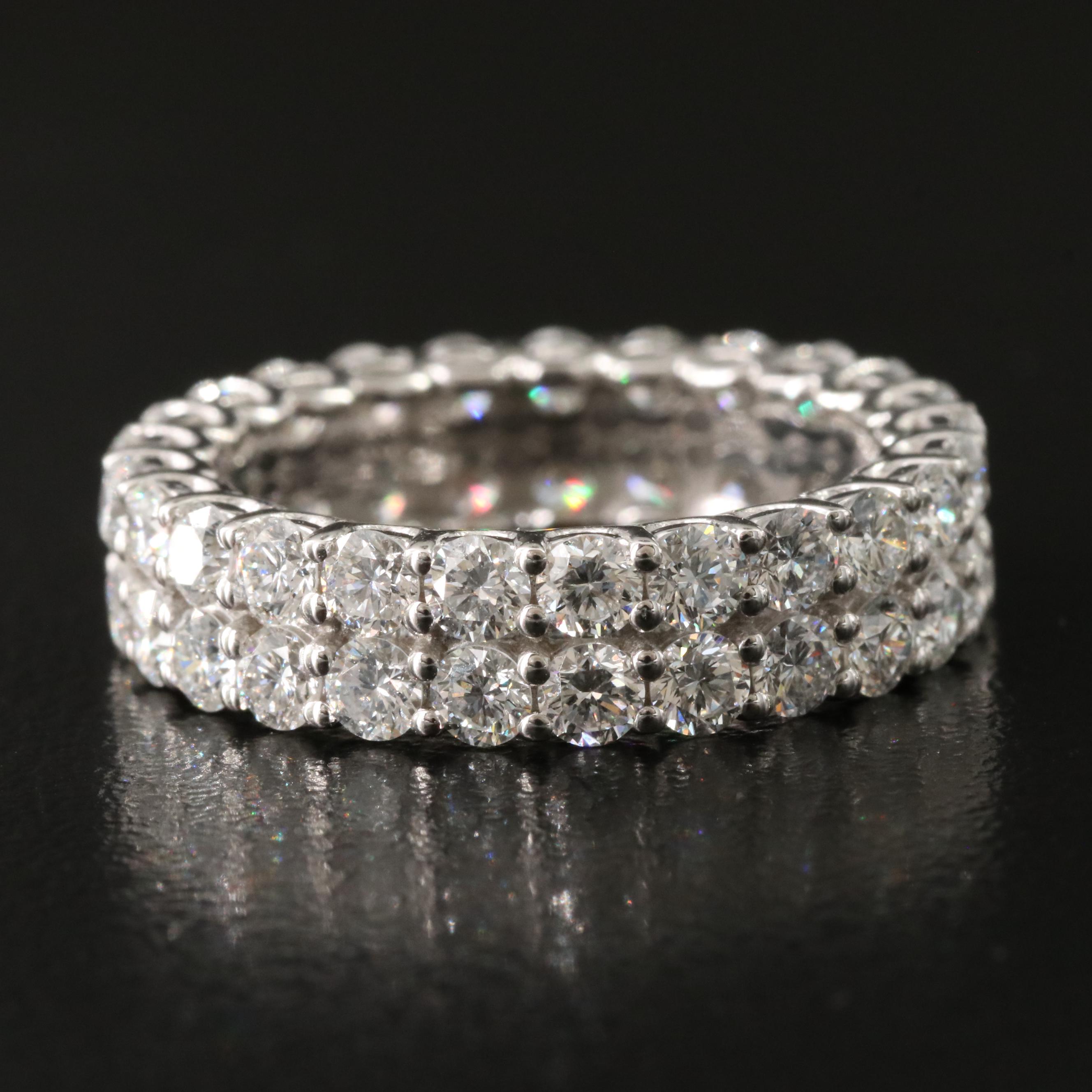 14K 3.68 CTW Lab Grown Diamond Eternity Ring with IGI Report