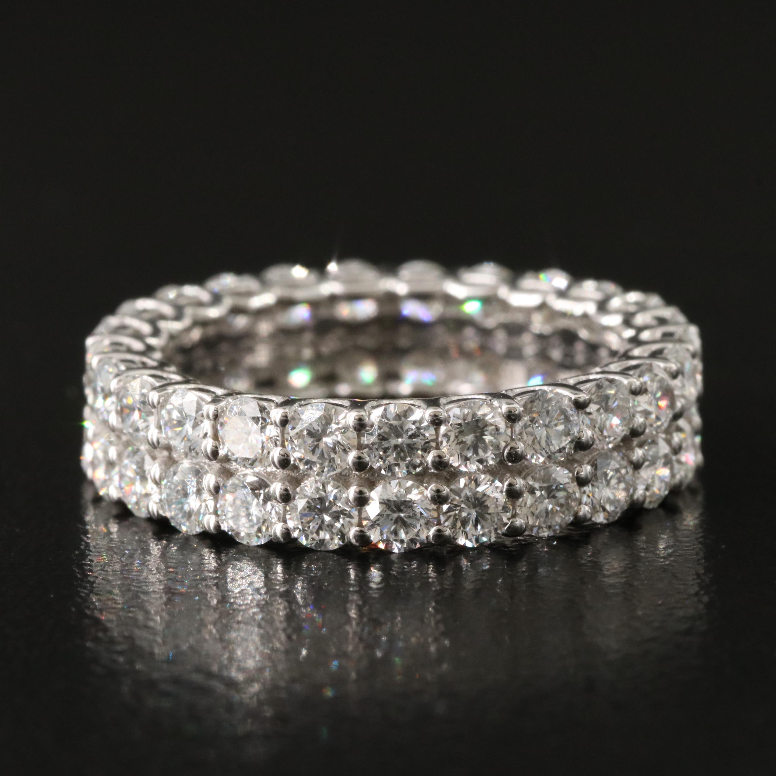 14K 3.68 CTW Lab Grown Diamond Eternity Ring with IGI Report