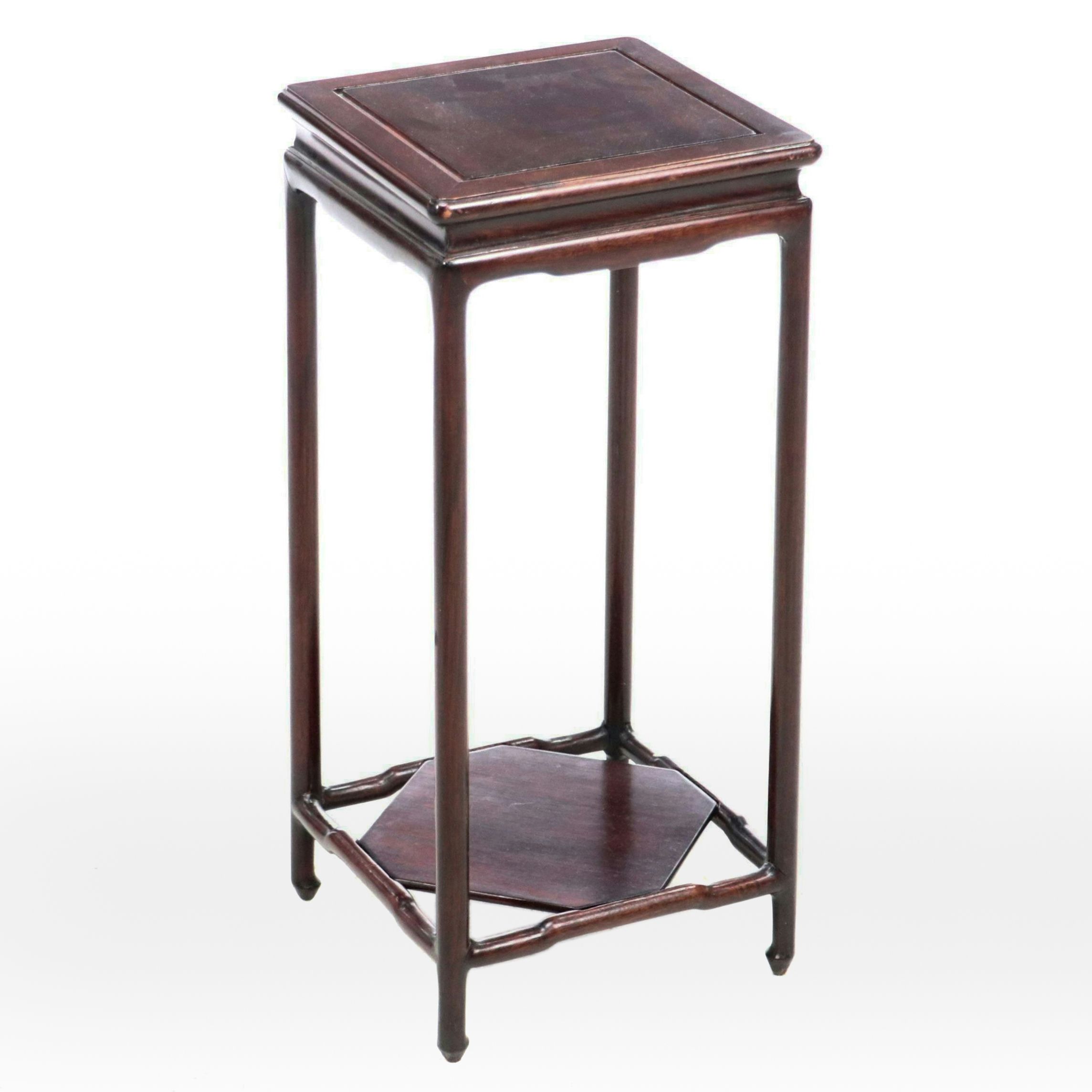 Chinese Style Mahogany Plant Stand, Late 20th Century