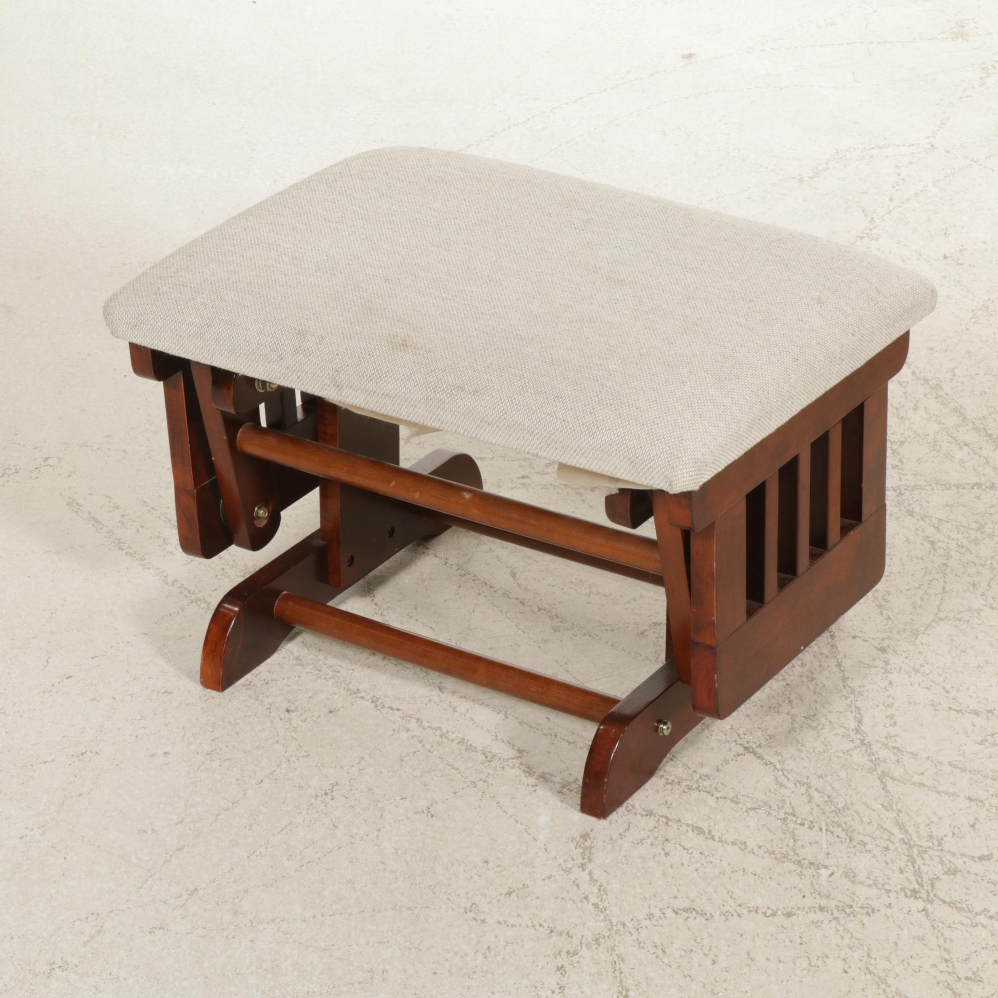 Mission Style Wood Stationary Rocker and Footstool, 21st Century