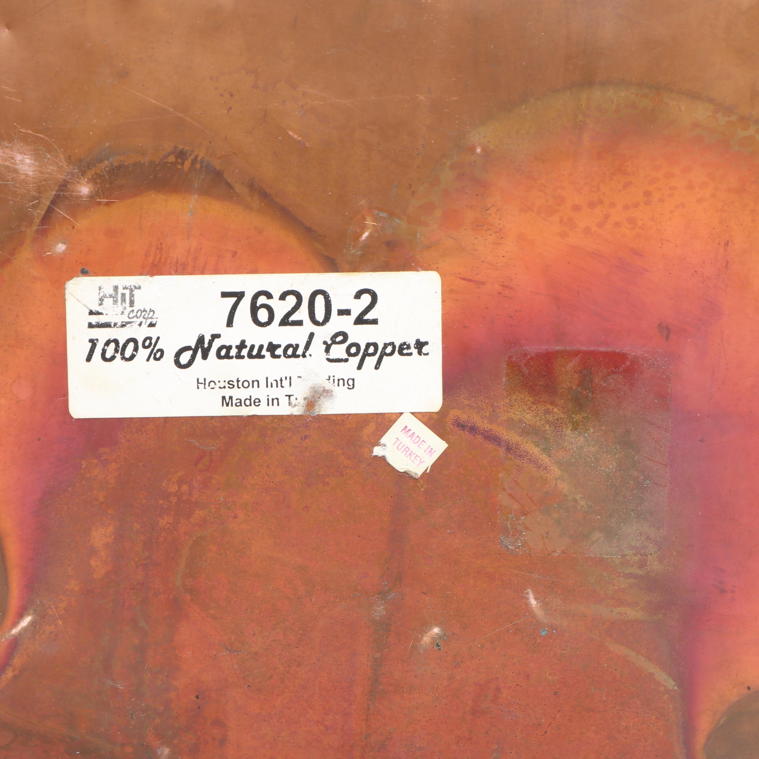 Victorian Brass Swing Arm Copper Pot with Natural Copper Tall Umbrella Stand