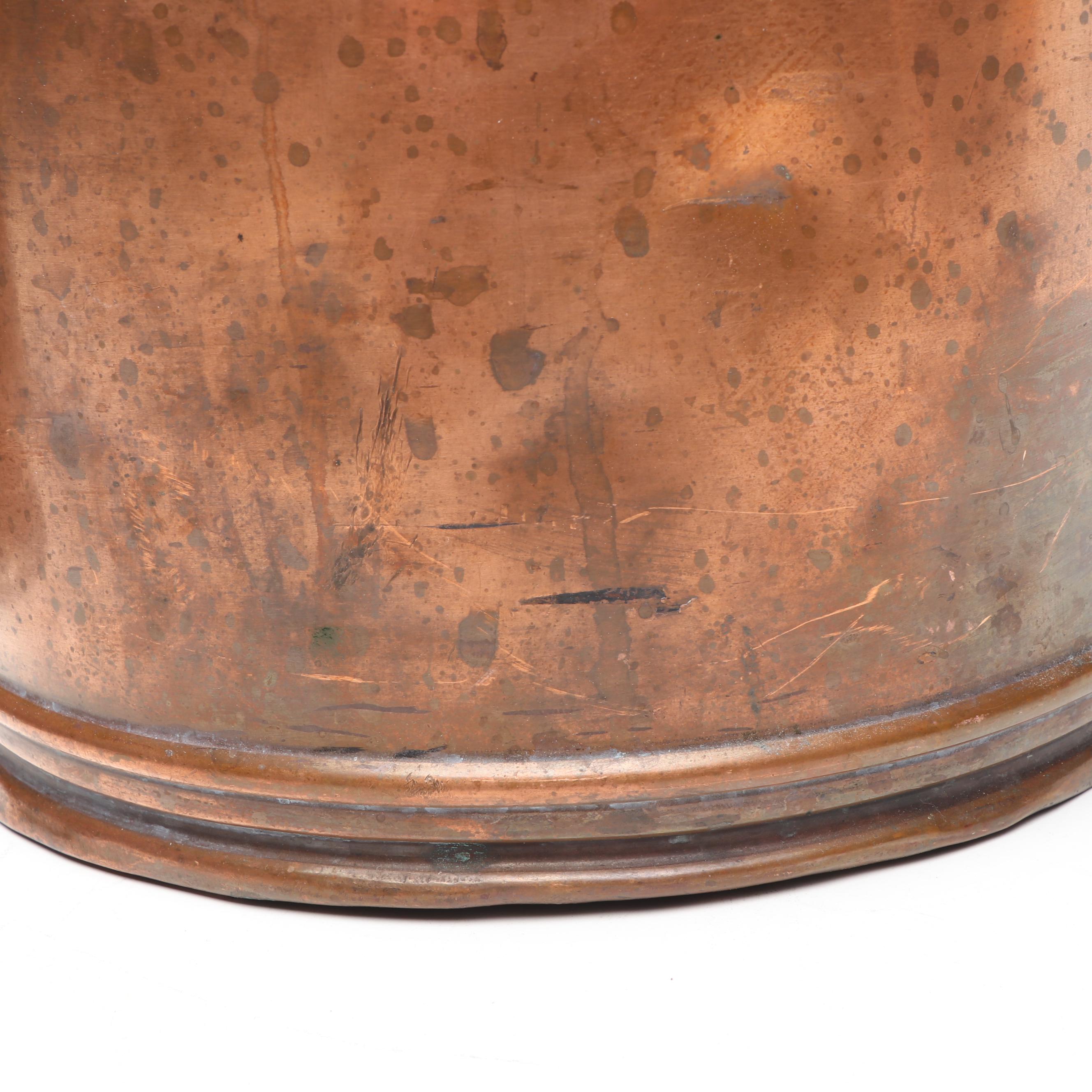 Victorian Brass Swing Arm Copper Pot with Natural Copper Tall Umbrella Stand