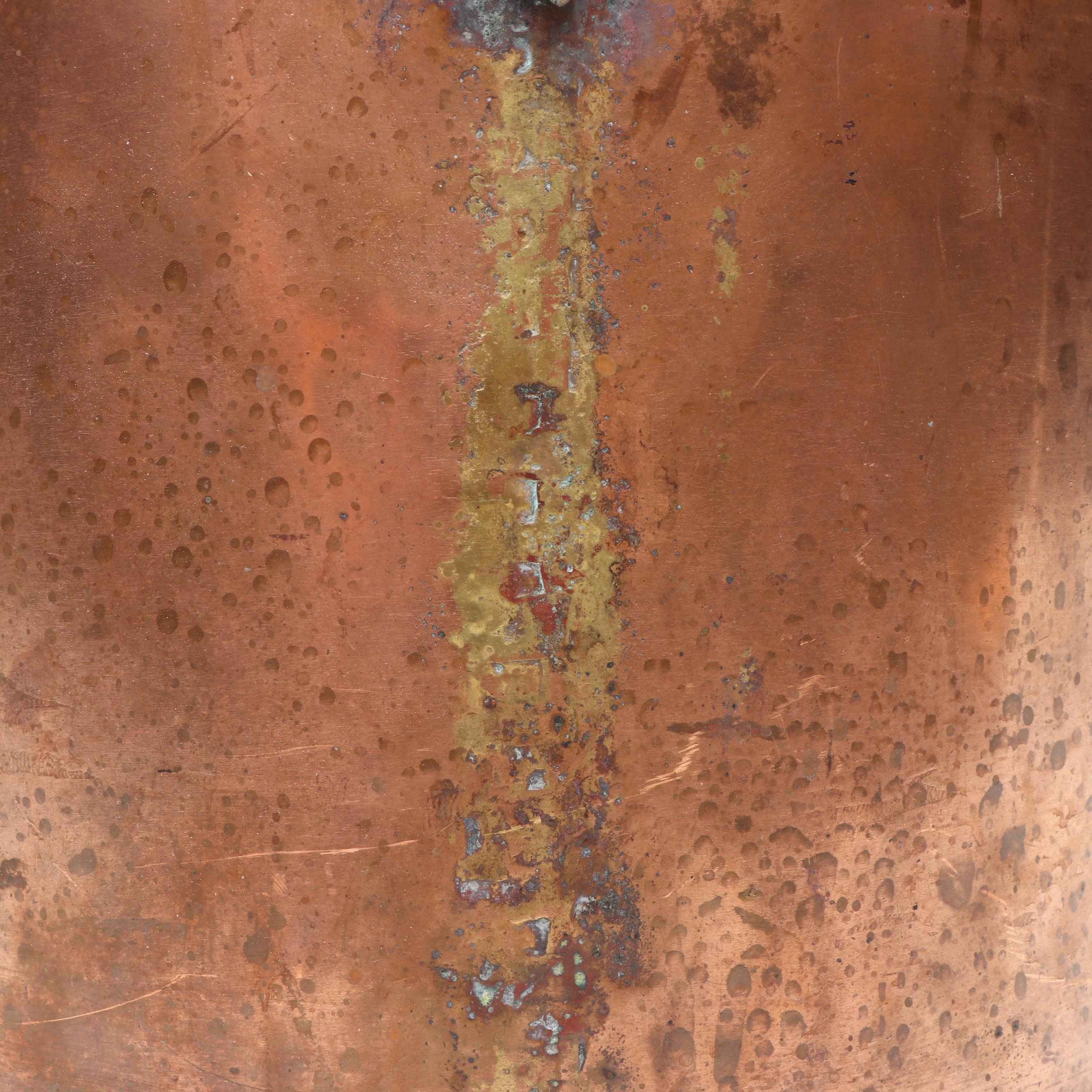 Victorian Brass Swing Arm Copper Pot with Natural Copper Tall Umbrella Stand