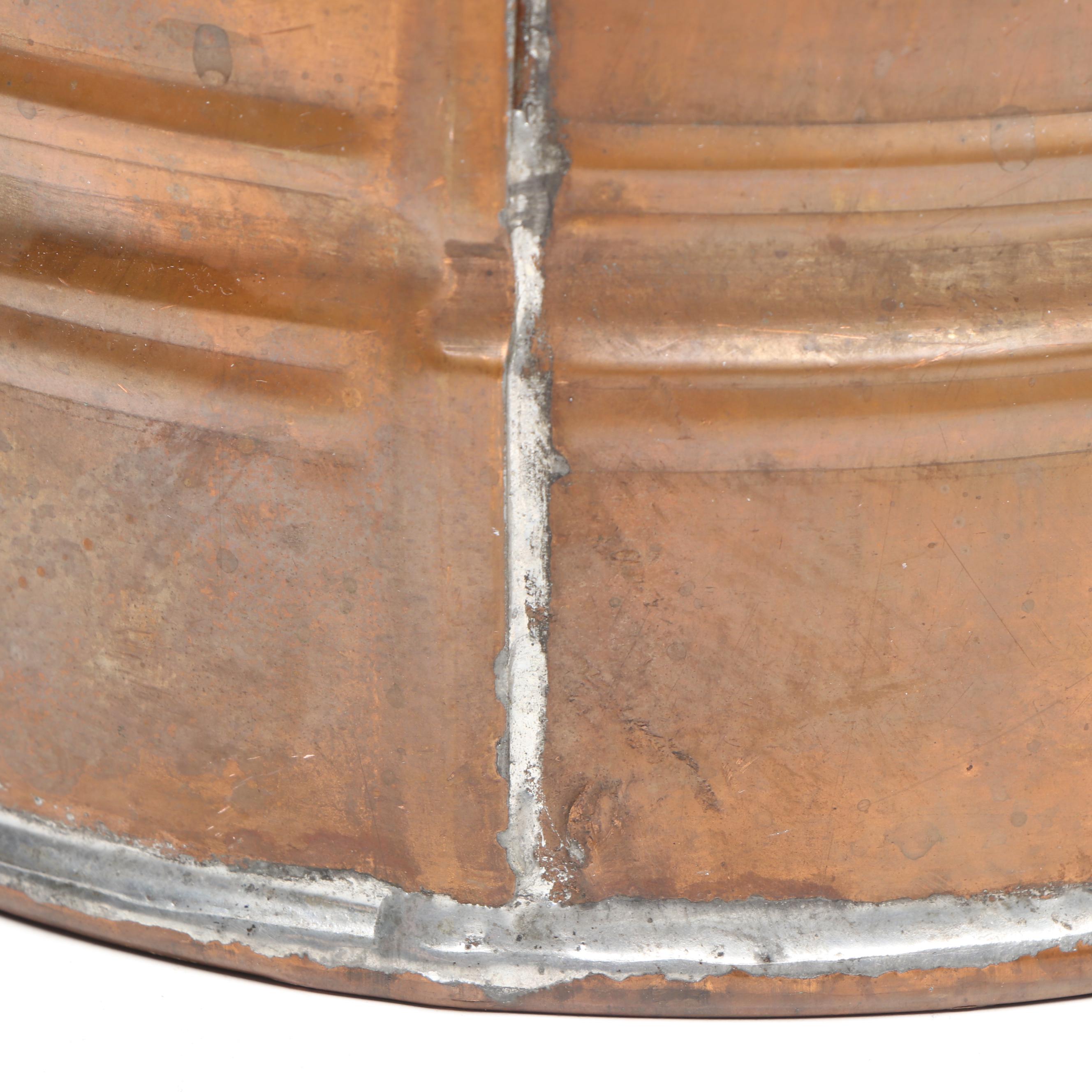 Victorian Brass Swing Arm Copper Pot with Natural Copper Tall Umbrella Stand