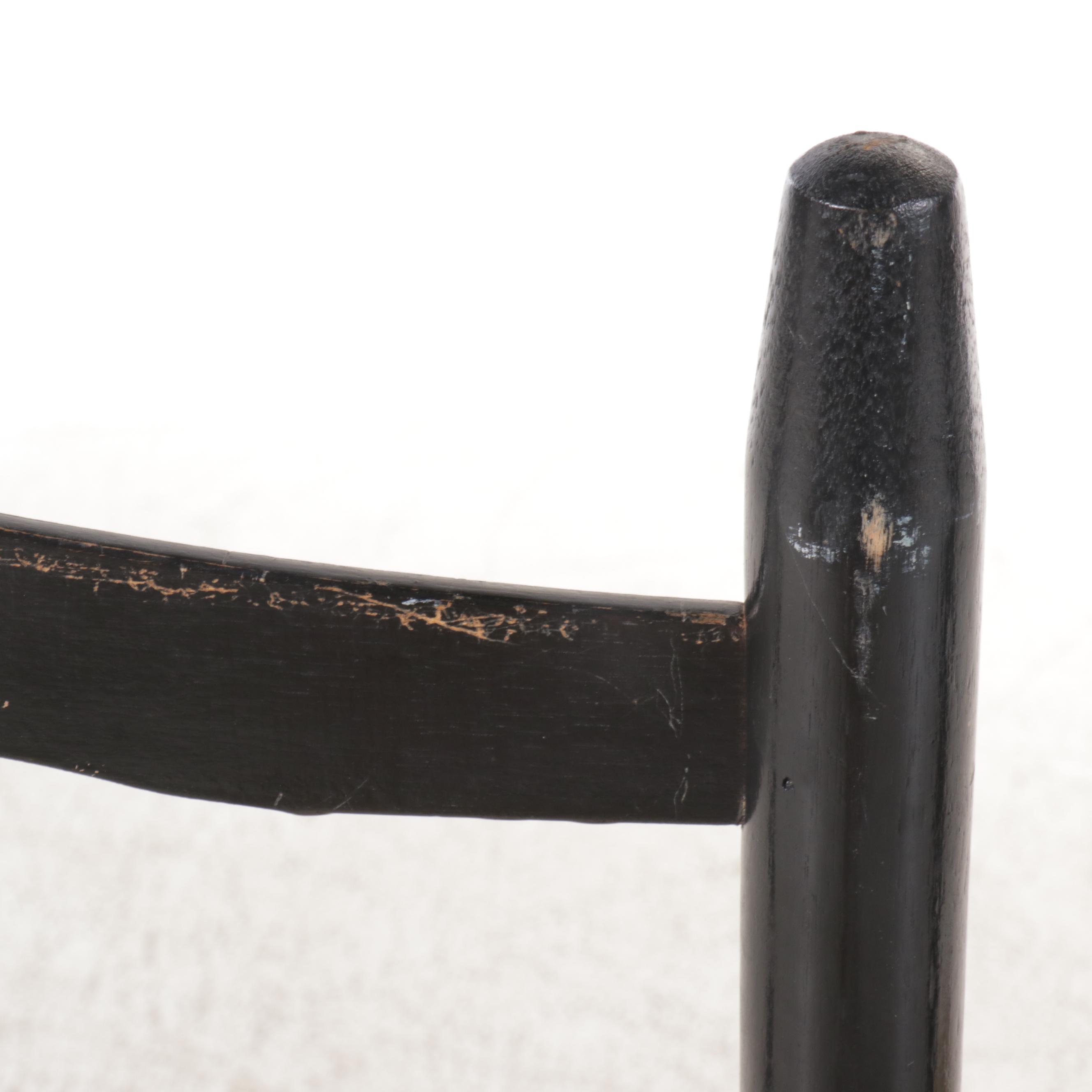 Pair of Ladderback Side Chairs with Woven Seats