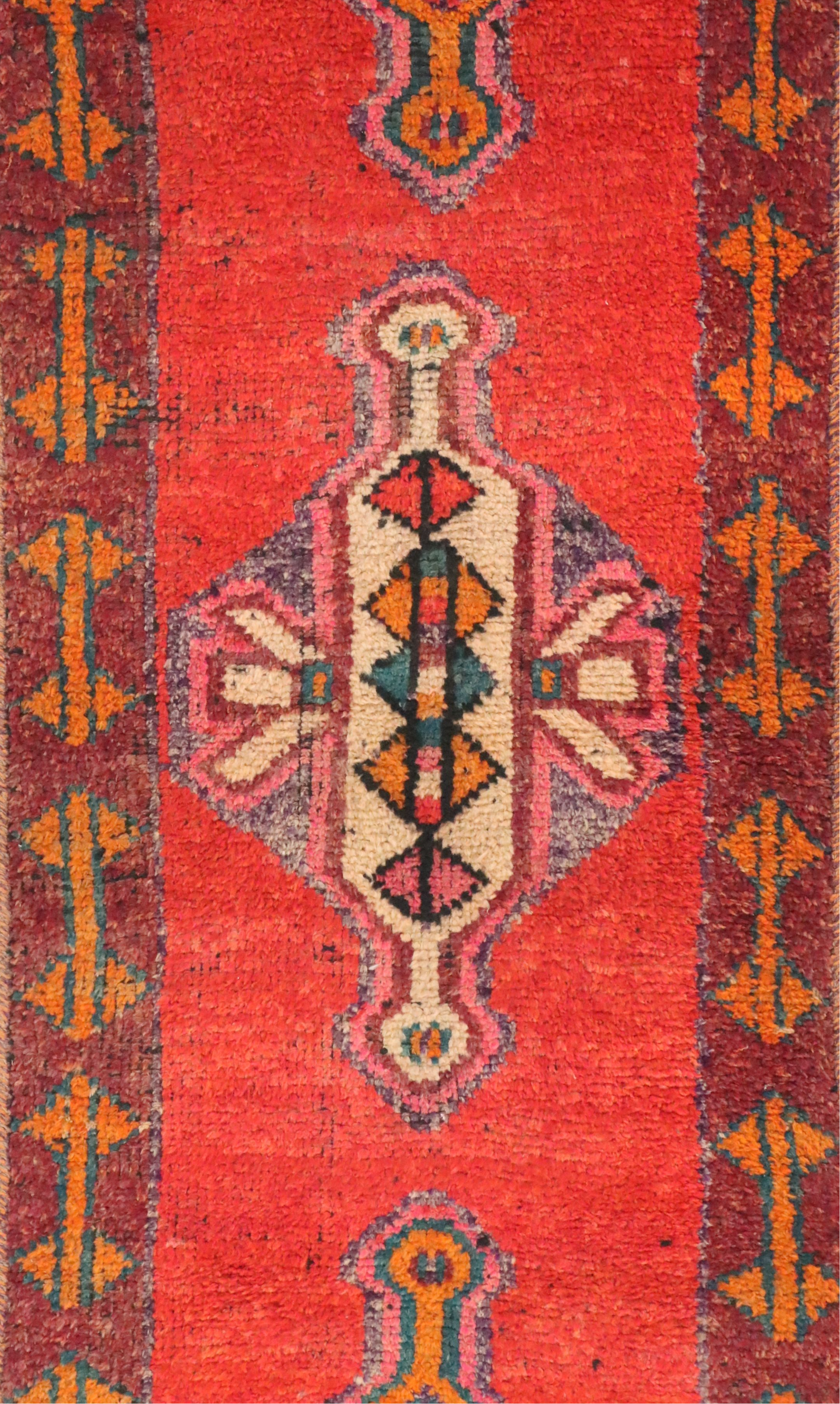 3'2 x 11'11 Hand-Knotted Moroccan Berber Carpet Runner