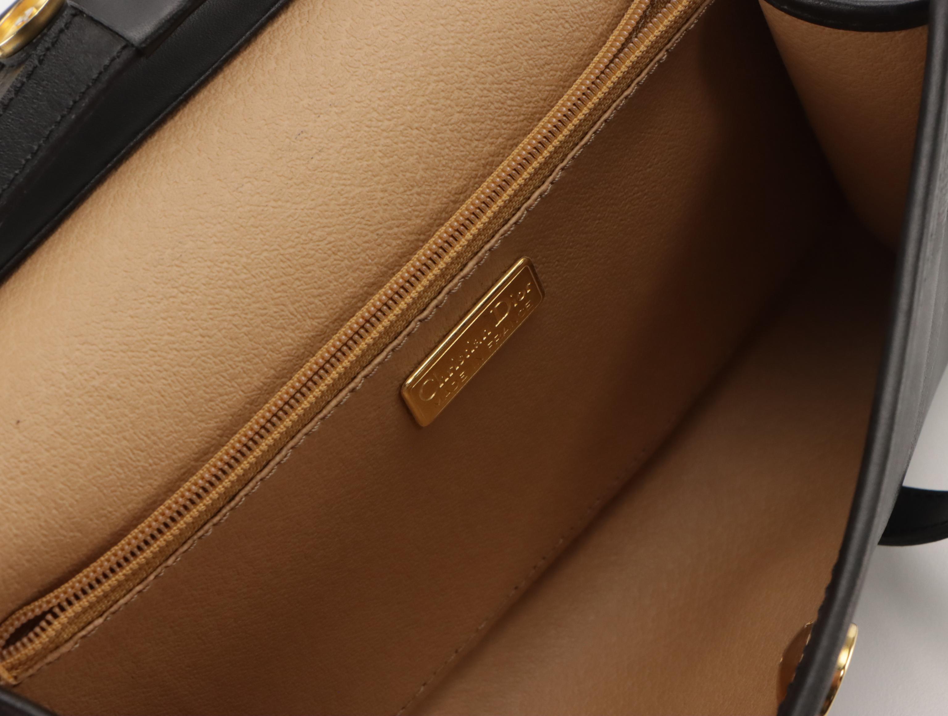 Christian Dior Front Flap Crossbody Bag in Black Monogram Trotter Coated Canvas