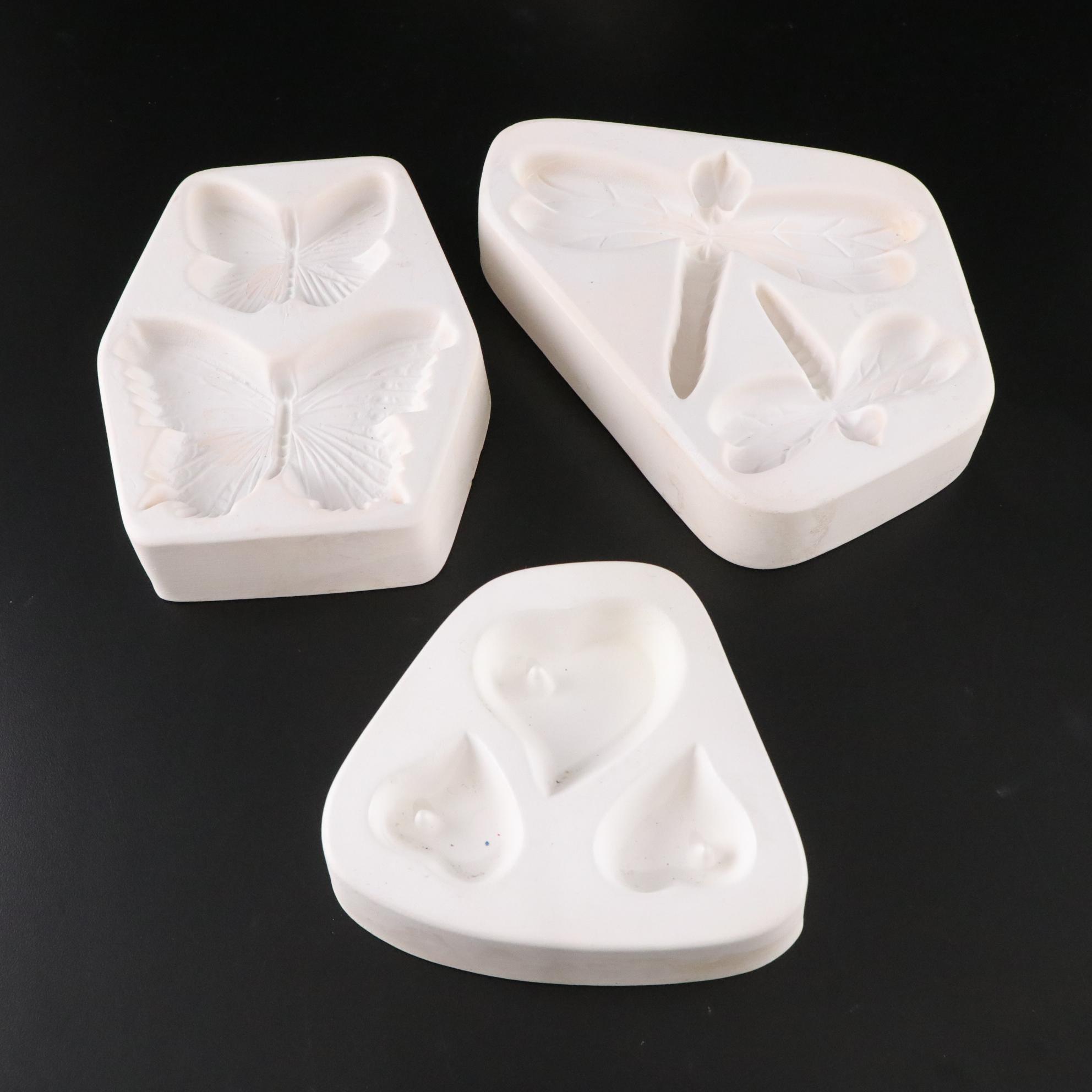 Plaster Molds, Leaf Dish & Wolf Statue