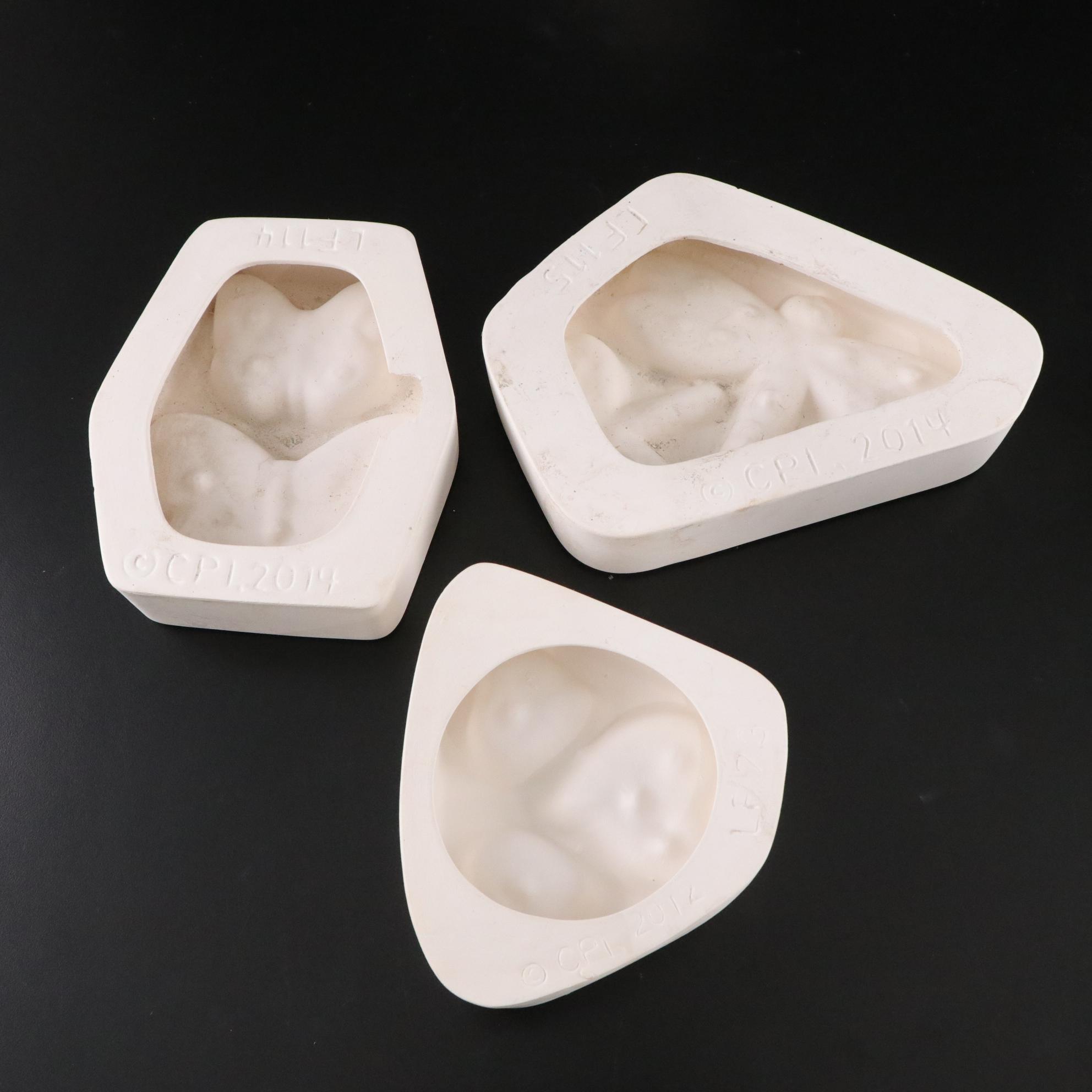 Plaster Molds, Leaf Dish & Wolf Statue