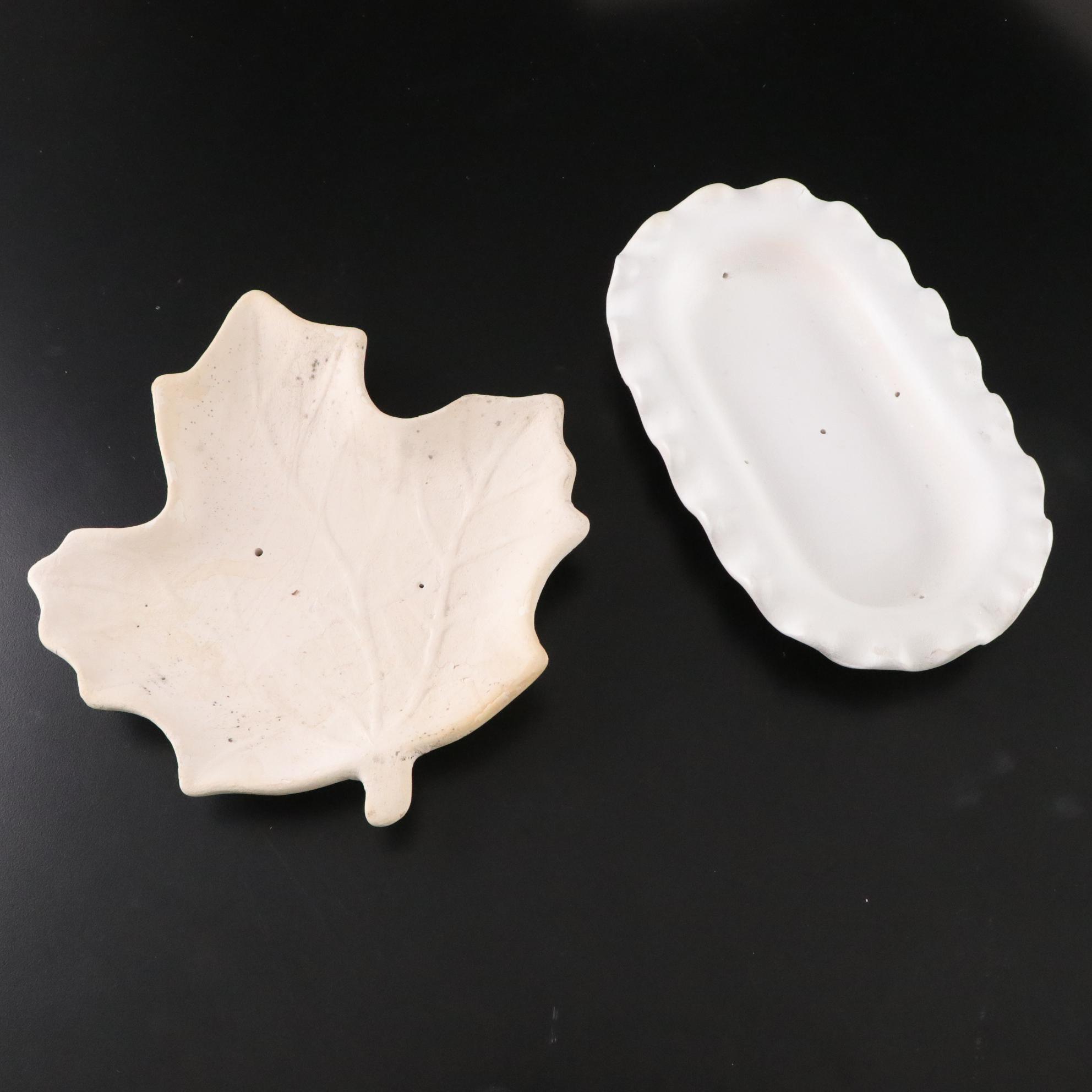 Plaster Molds, Leaf Dish & Wolf Statue