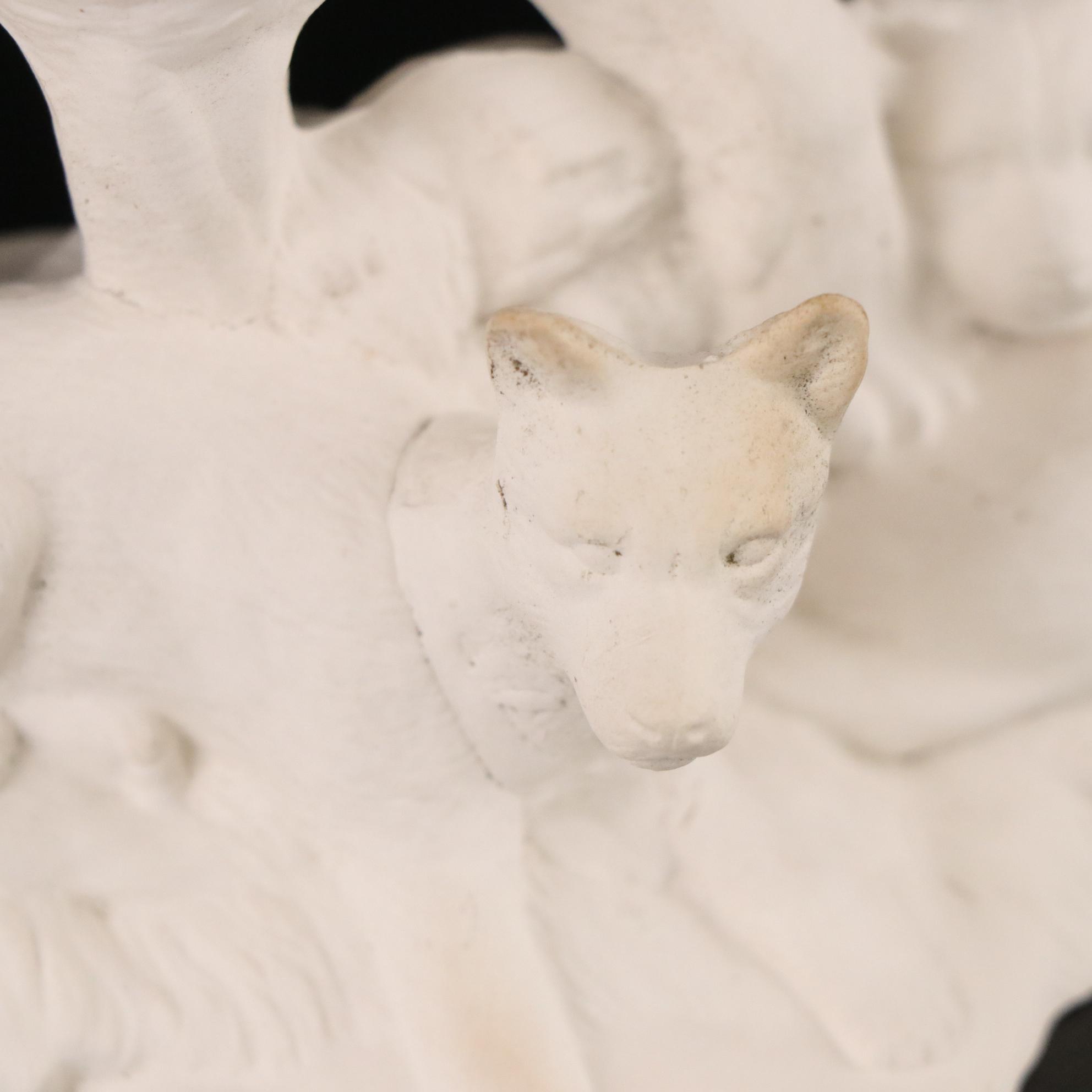Plaster Molds, Leaf Dish & Wolf Statue