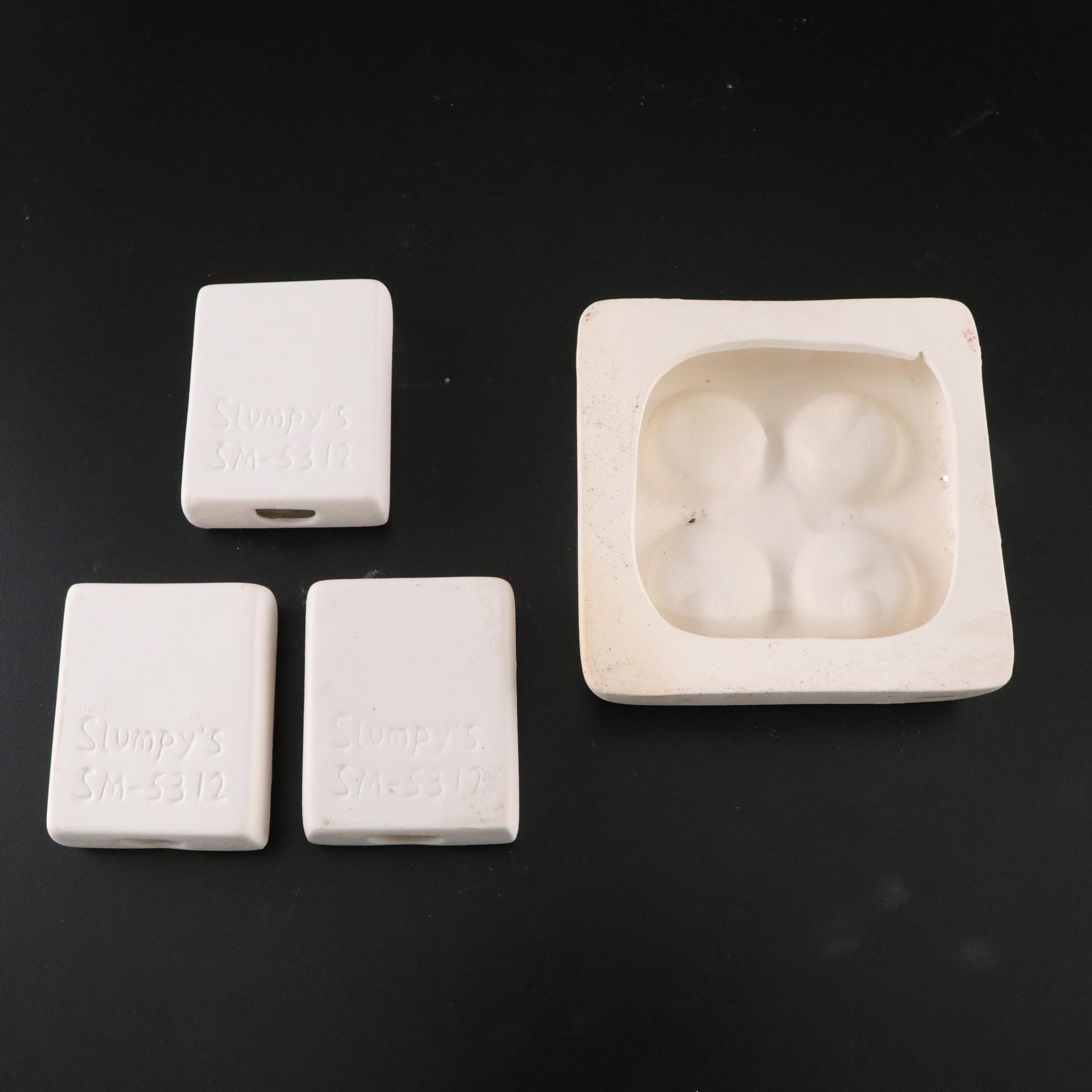 Plaster Molds, Leaf Dish & Wolf Statue