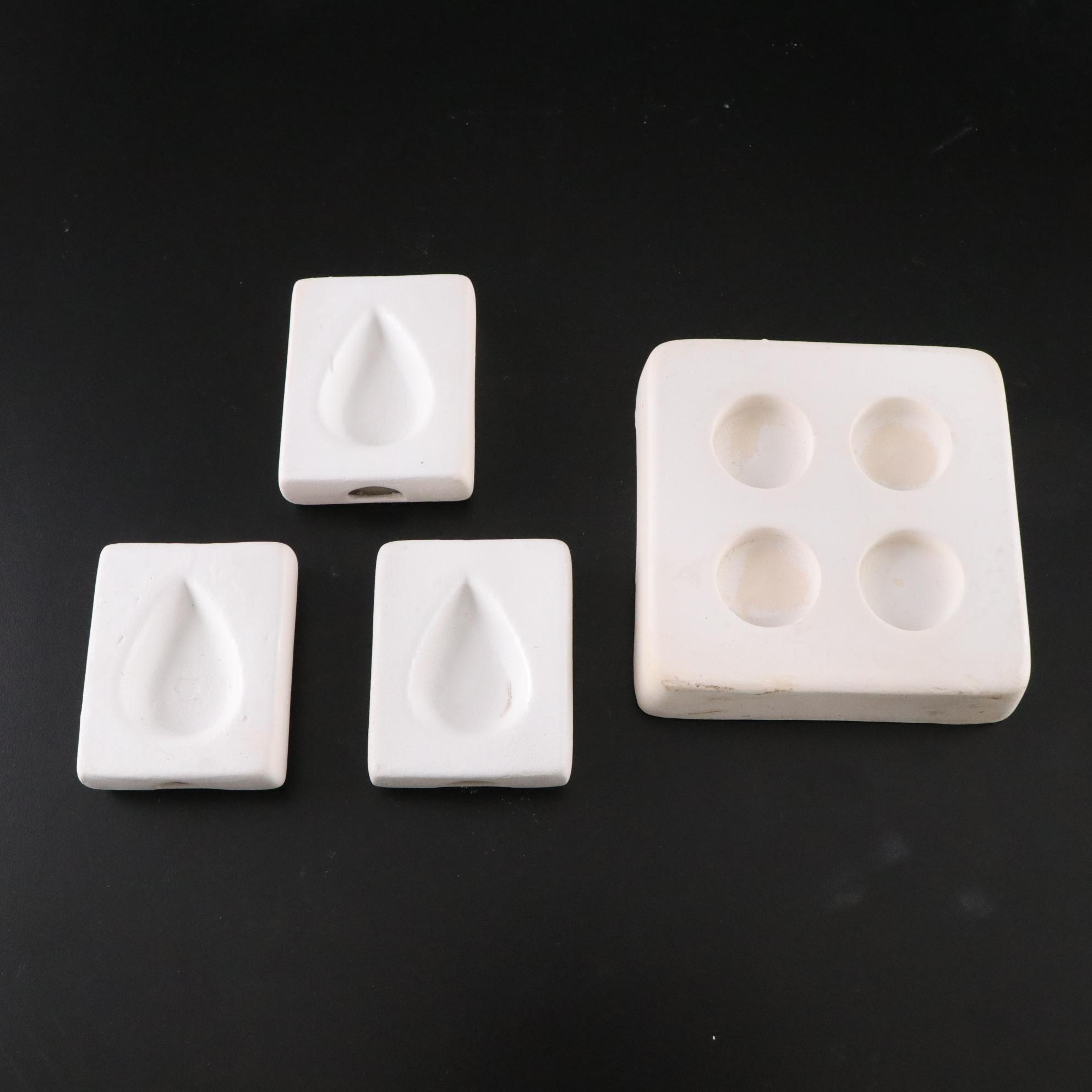 Plaster Molds, Leaf Dish & Wolf Statue