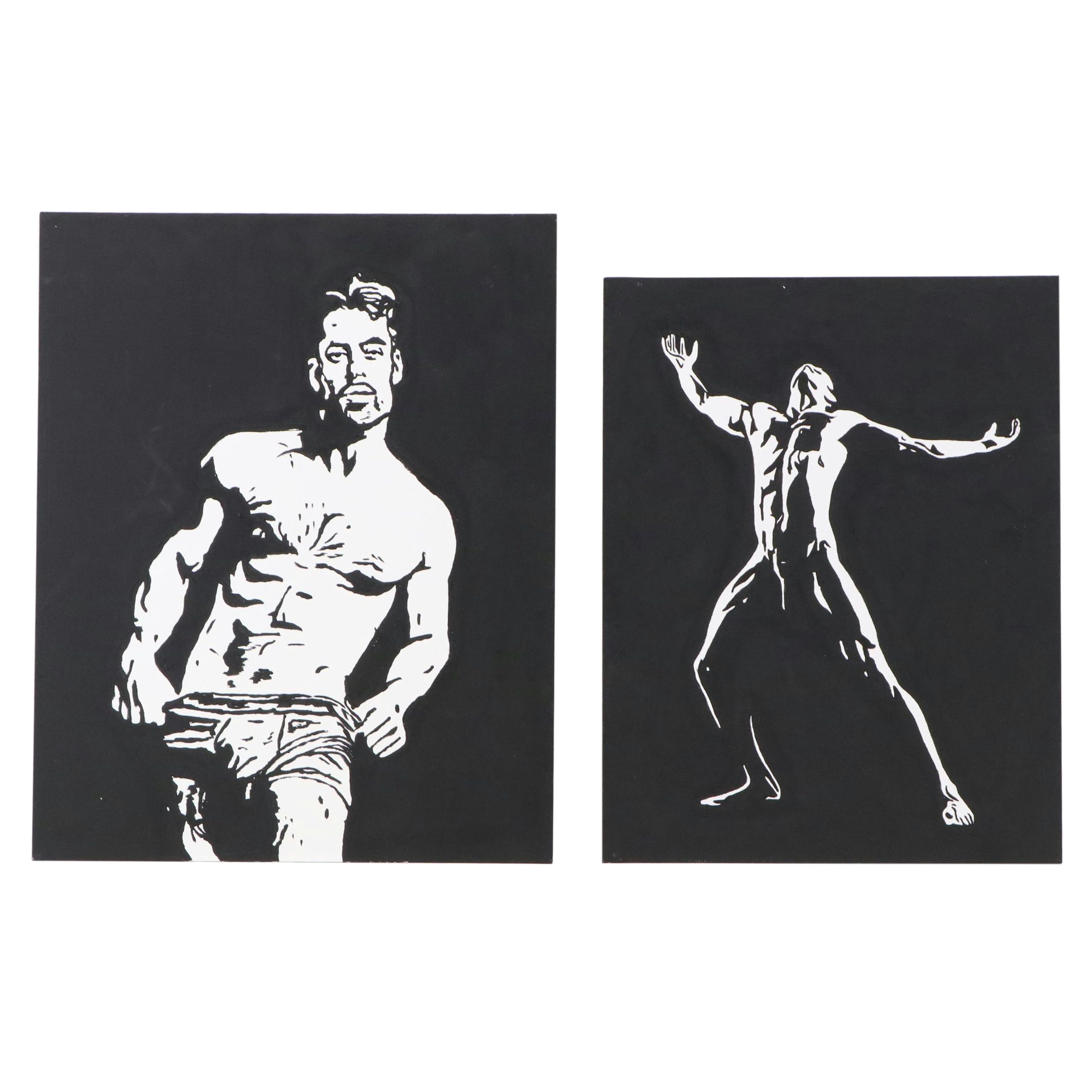 deSanto Figural Stylized Acrylic Paintings, 2025