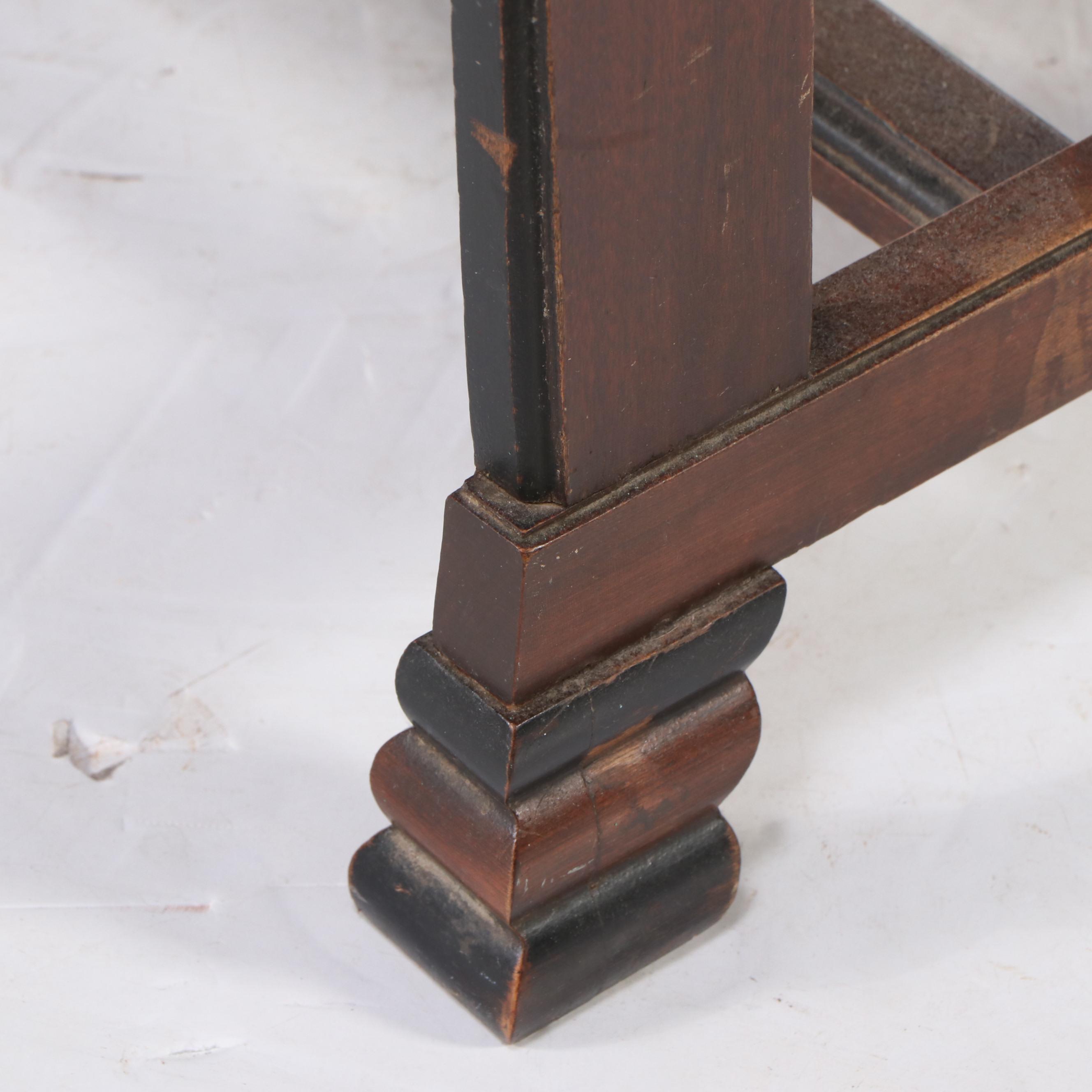 Chippendale Style Upholstered Mahogany Footstool