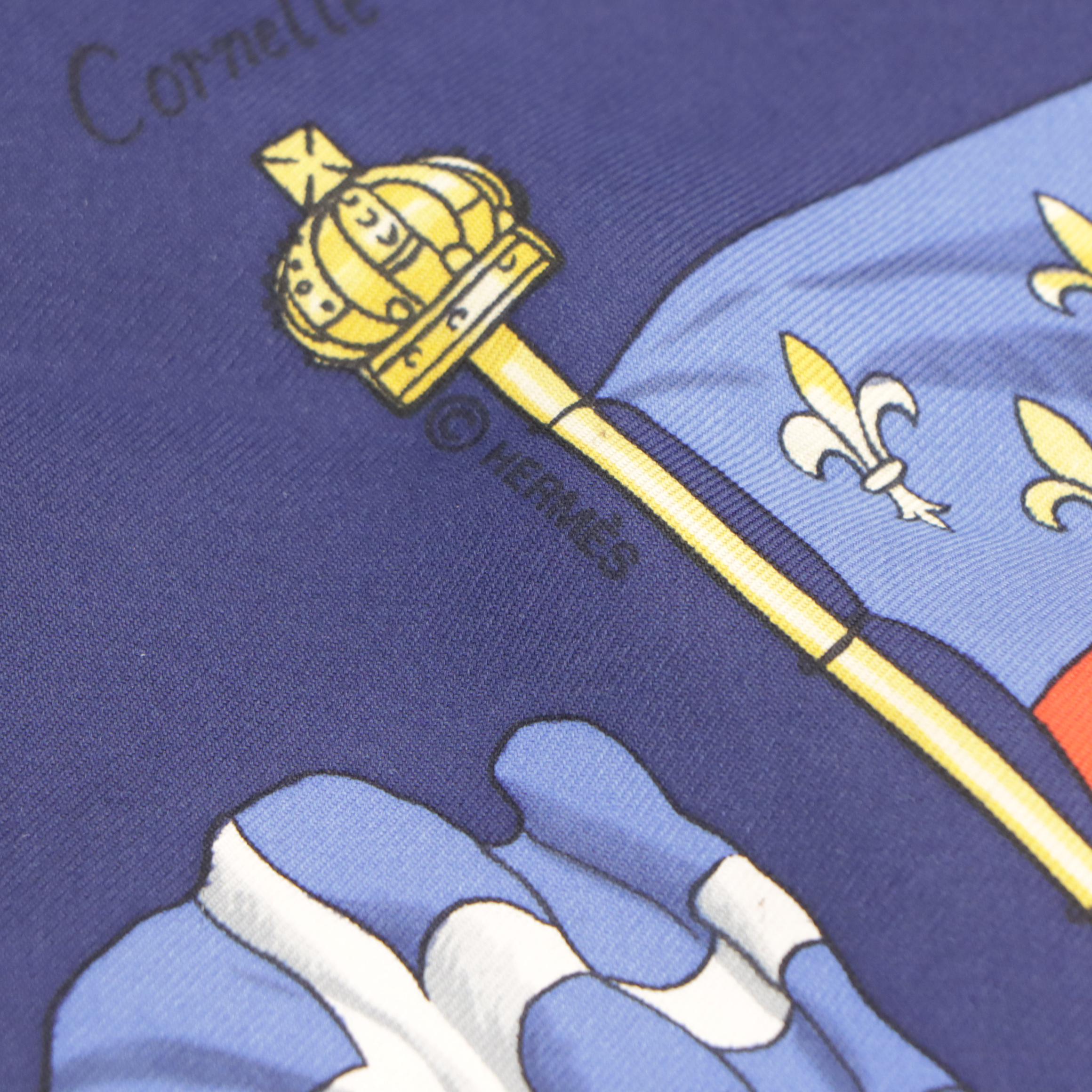 Hermès "Pavois" Scarf 90 in Silk Twill