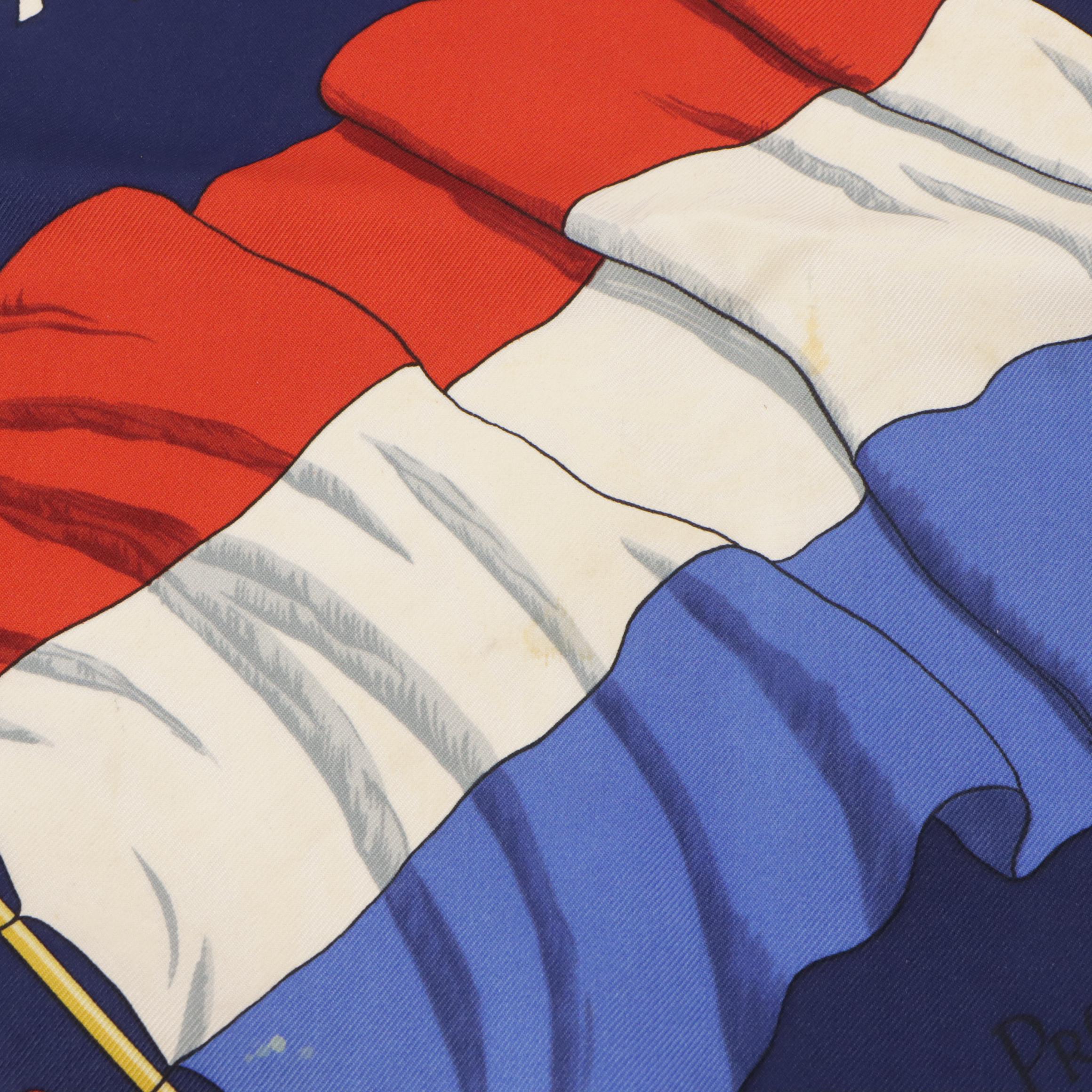 Hermès "Pavois" Scarf 90 in Silk Twill