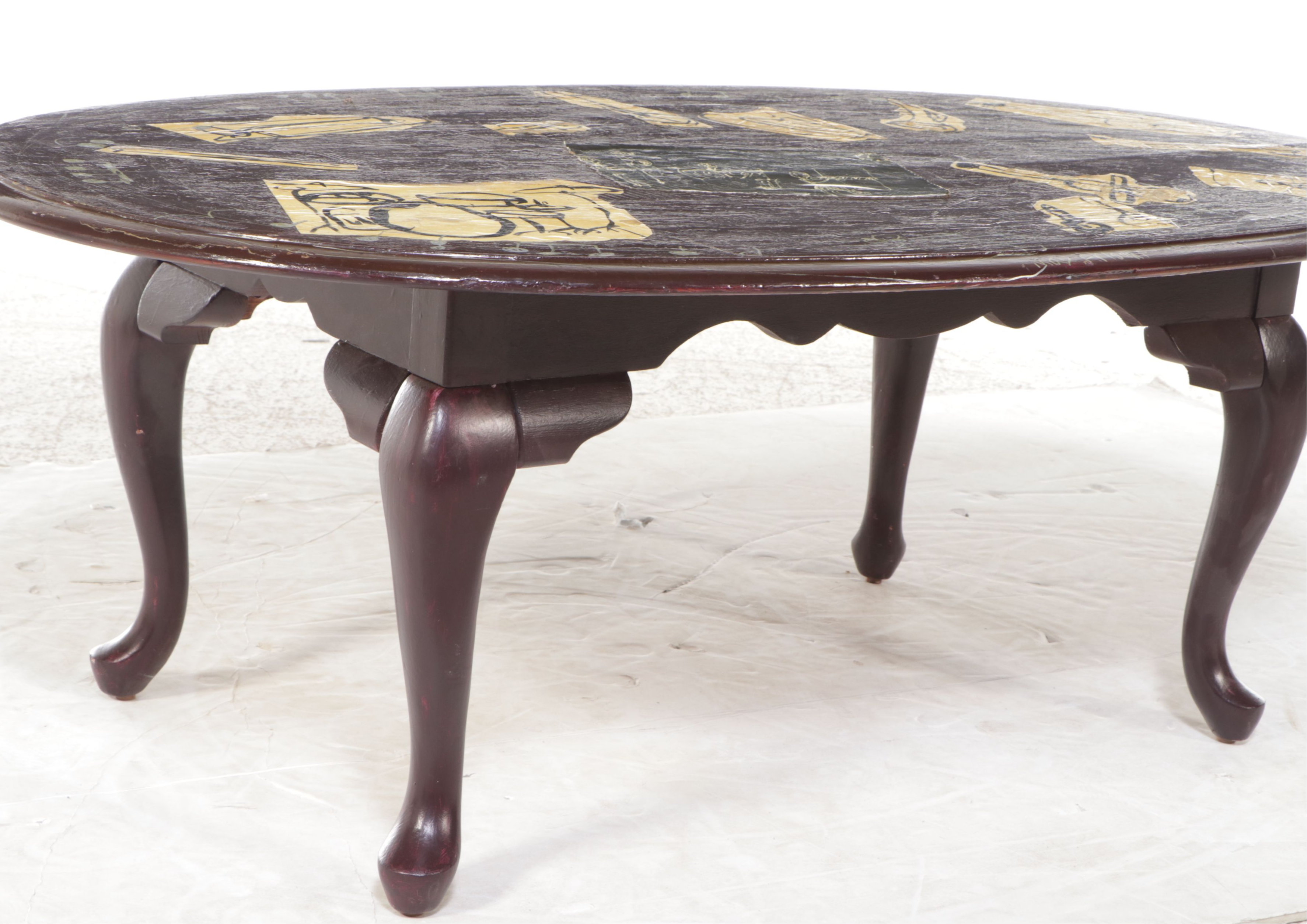 Kincaid Hand-Decorated Queen Anne Style Coffee Table