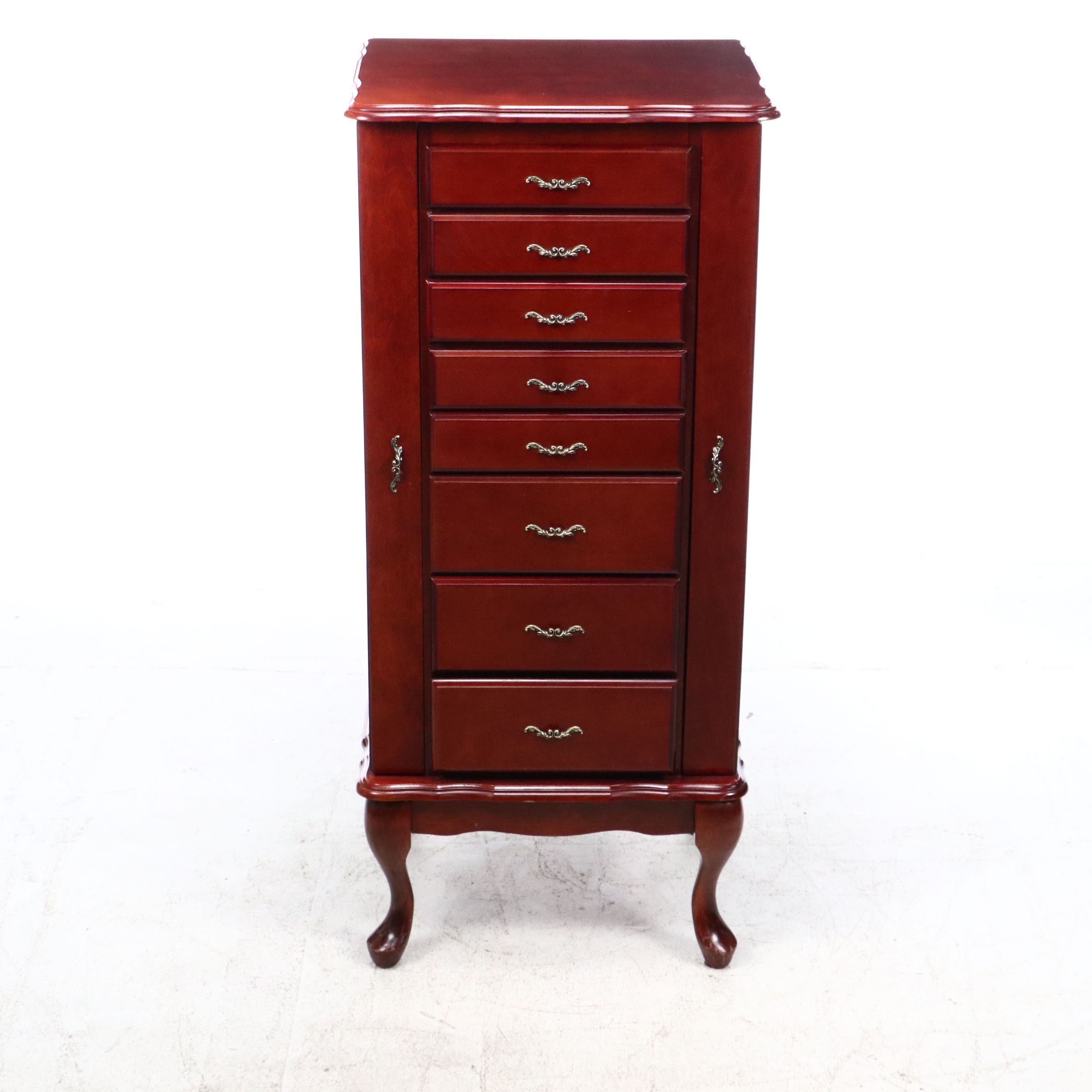 Powell Queen Anne Style Mahogany Jewelry Armoire with Jewelry Box