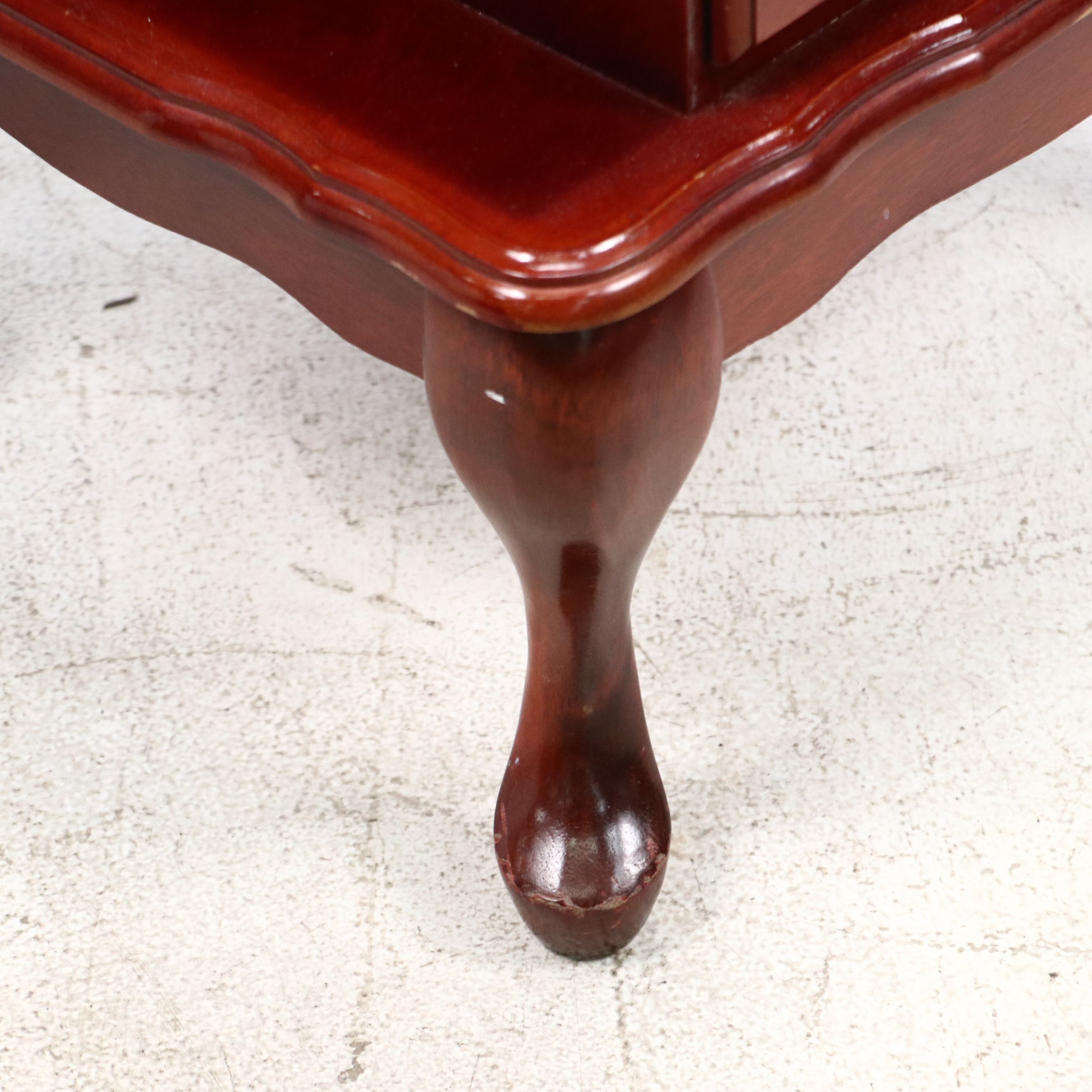 Powell Queen Anne Style Mahogany Jewelry Armoire with Jewelry Box