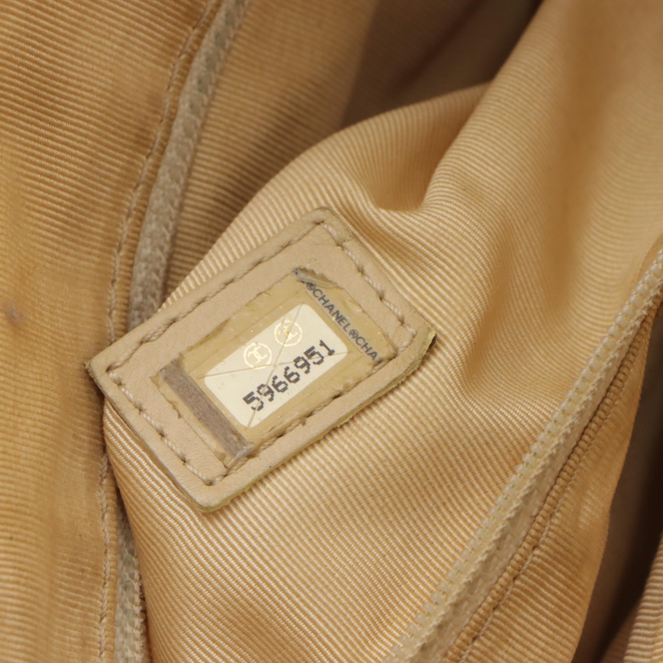 Chanel Top Handle Bag in Beige Quilted Calfskin Leather