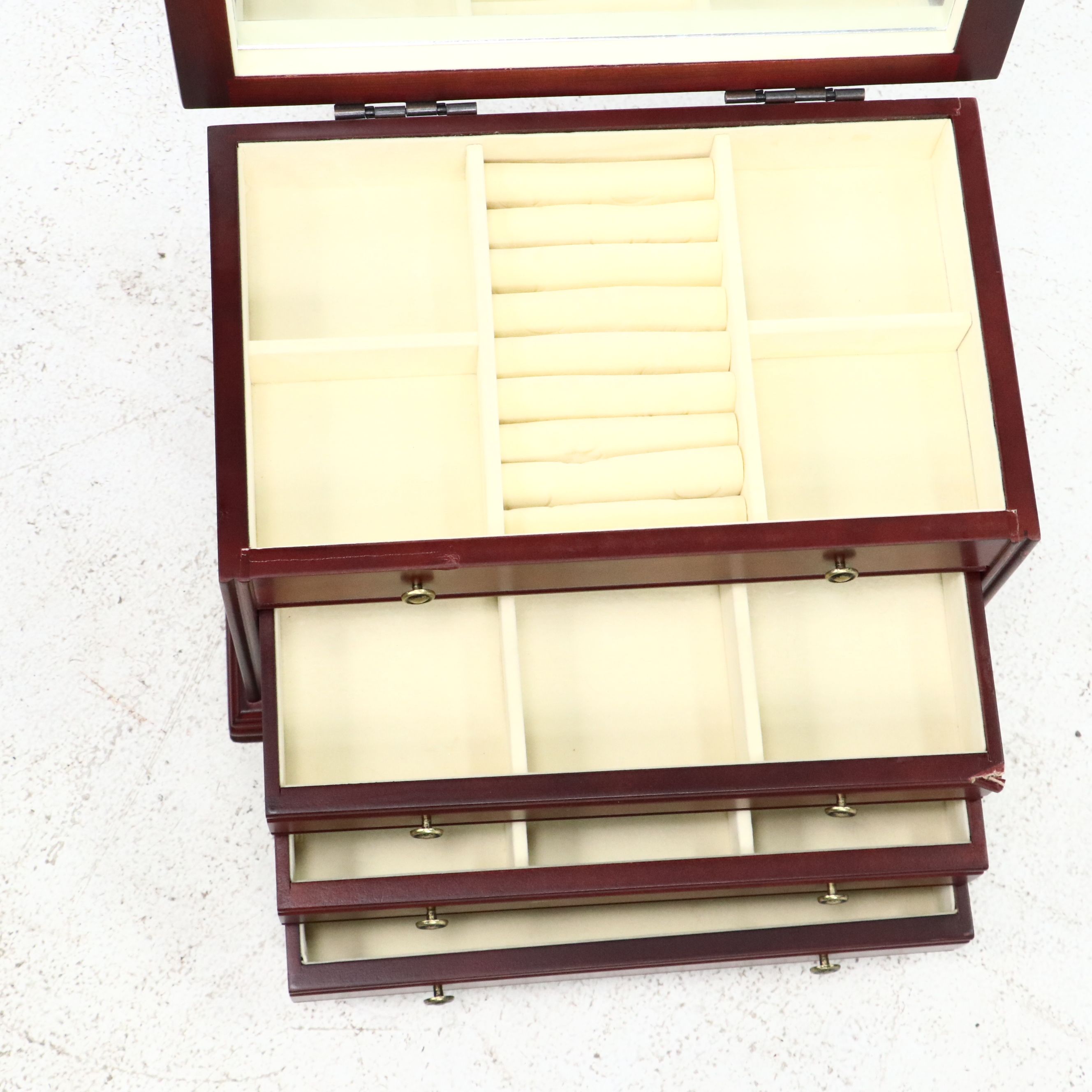 Powell Queen Anne Style Mahogany Jewelry Armoire with Jewelry Box