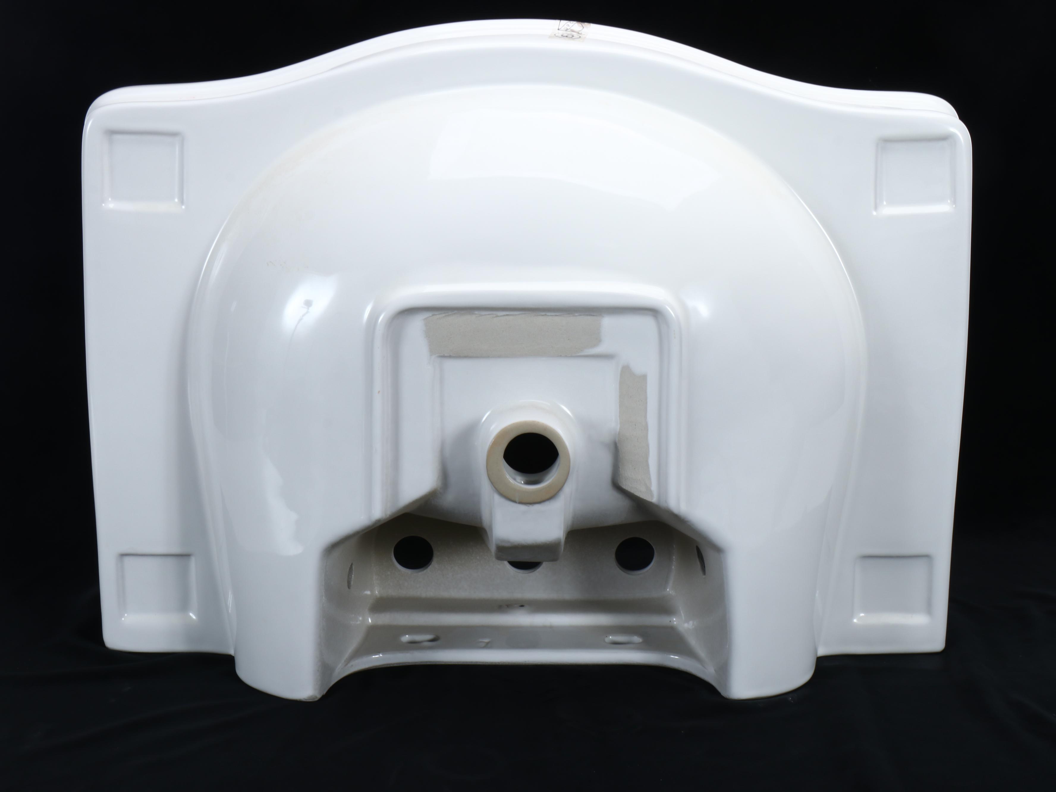 White Porcelain Wall-Mount Bathroom Sink with Wide-Spread Faucet Drillings